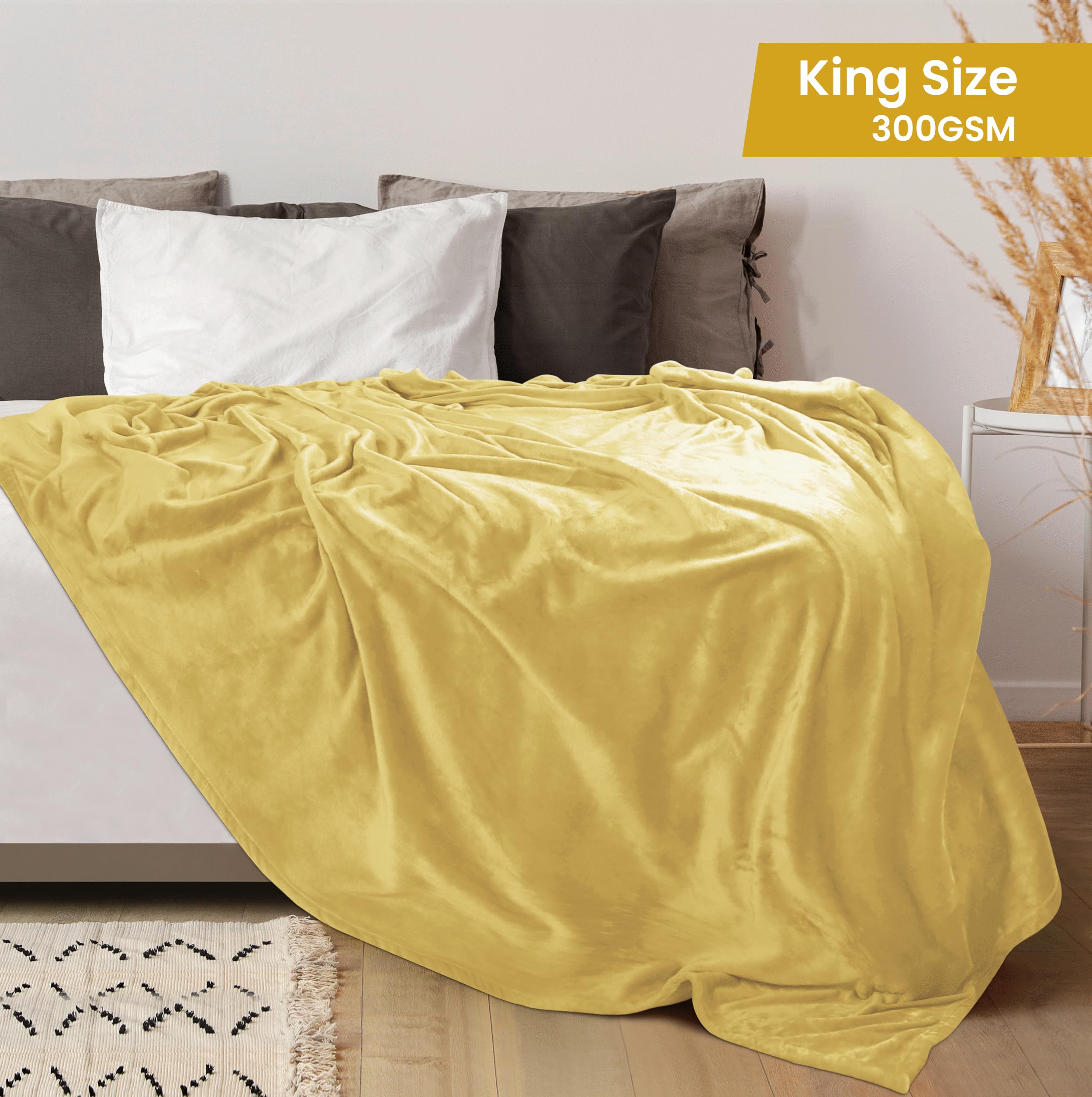 Foto 3 pulgar | Cama Polar Blanket Utopia, Tamaño King, Color Amarillo, 300 G/m² - Venta Internacional.