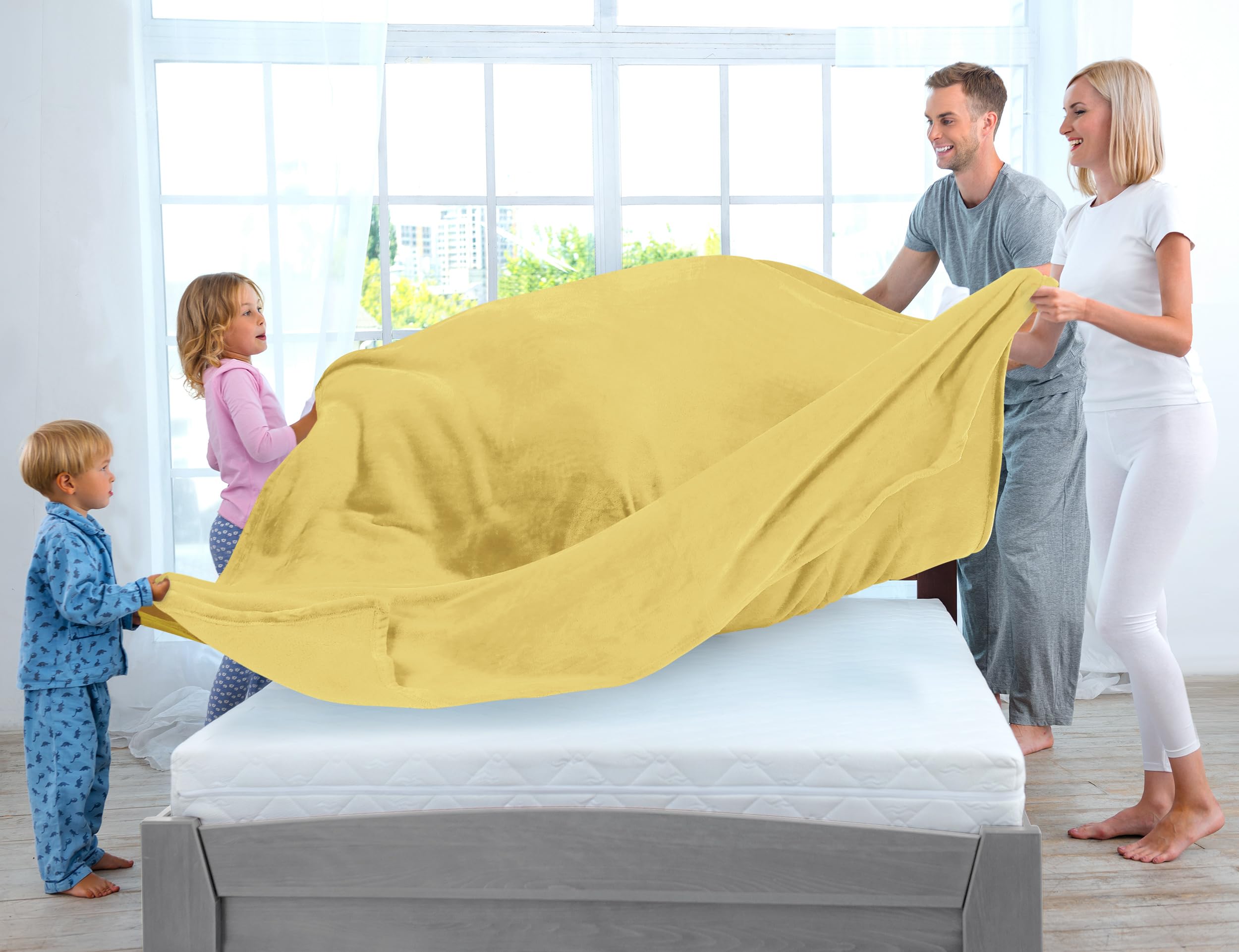 Foto 4 pulgar | Cama Polar Blanket Utopia, Tamaño King, Color Amarillo, 300 G/m² - Venta Internacional.
