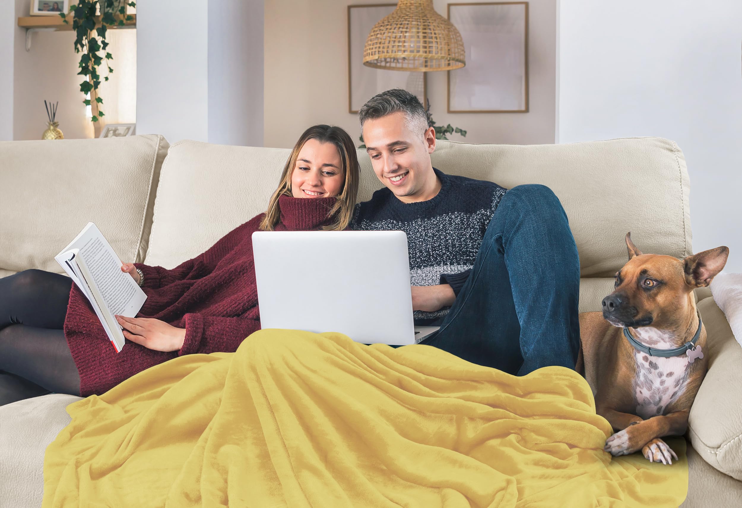Foto 6 pulgar | Cama Polar Blanket Utopia, Tamaño King, Color Amarillo, 300 G/m² - Venta Internacional.