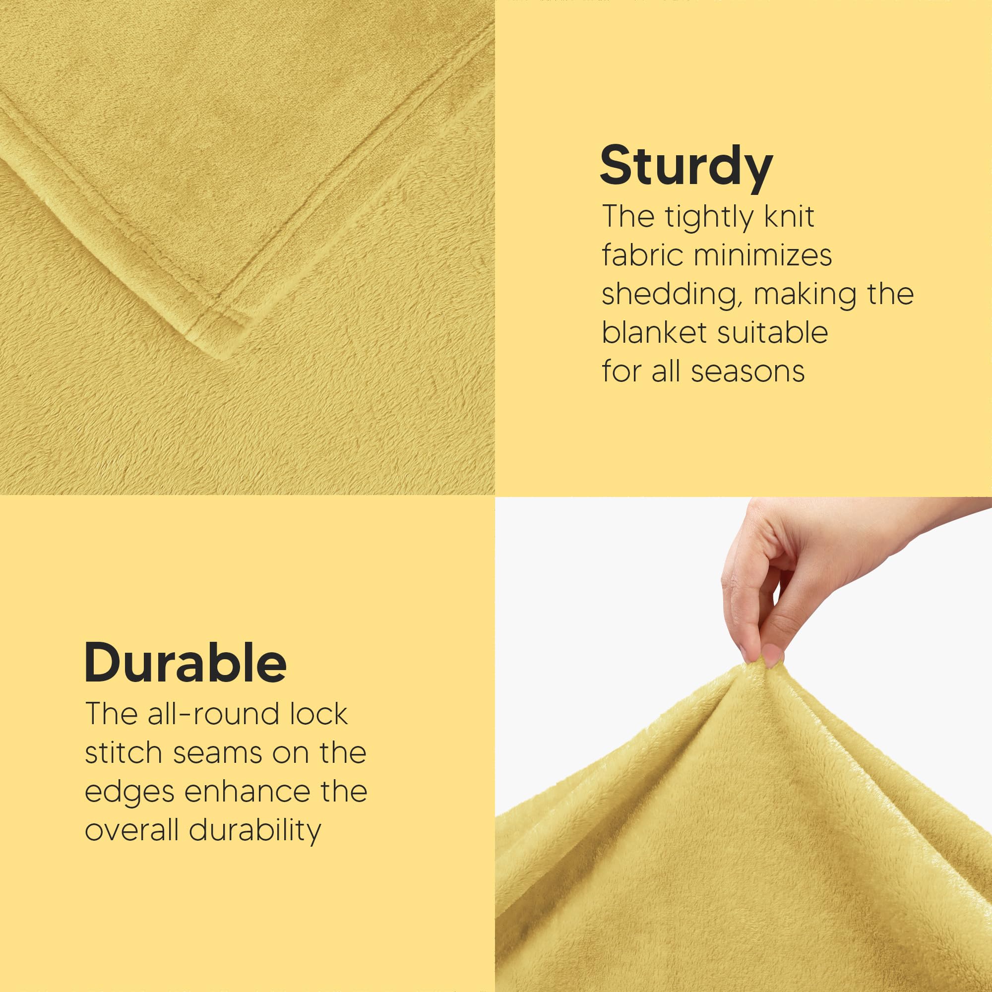 Foto 8 pulgar | Cama Polar Blanket Utopia, Tamaño King, Color Amarillo, 300 G/m² - Venta Internacional.
