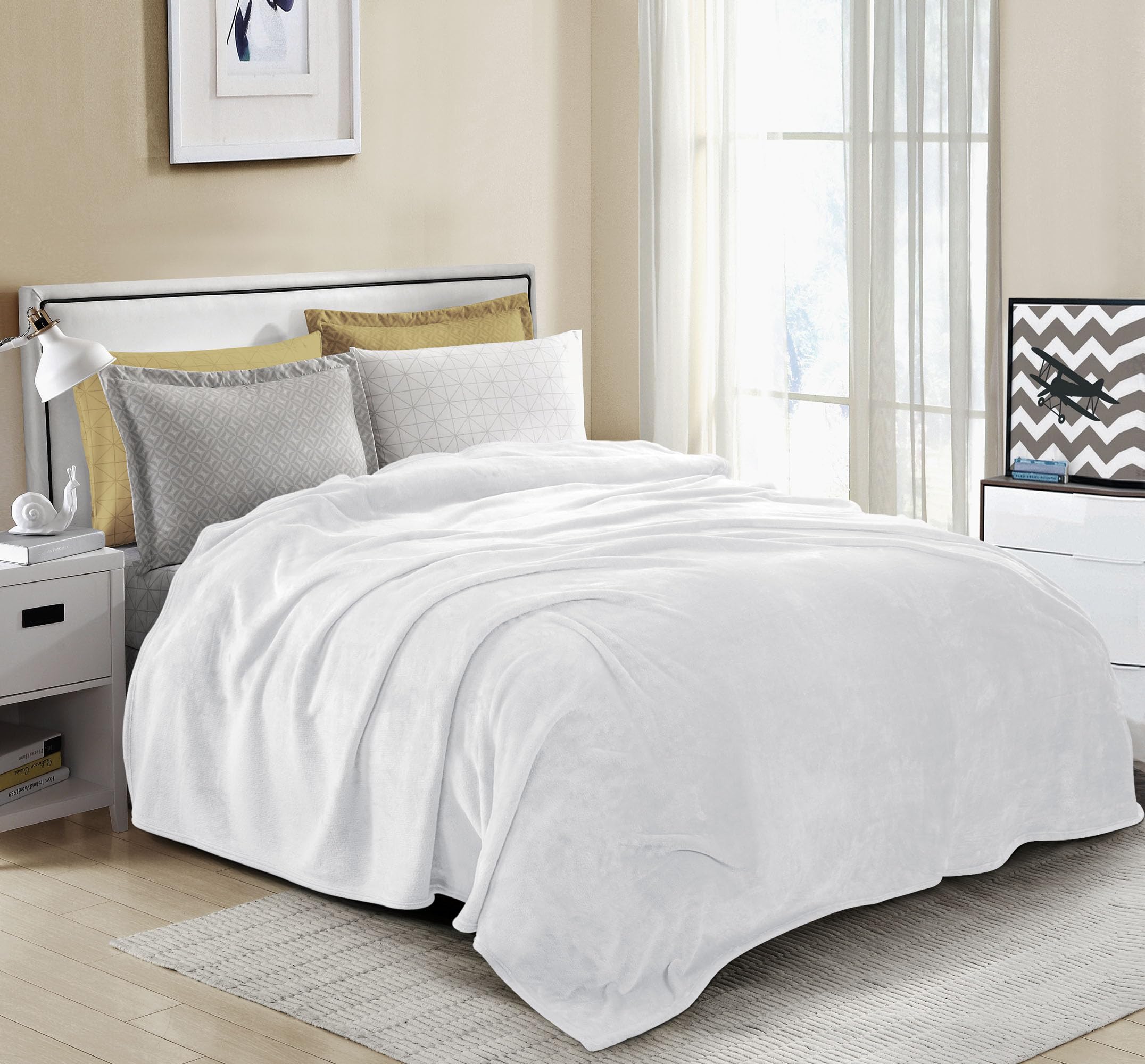Foto 3 pulgar | Blanket Utopia Bedding, Forro Polar De Franela California King, Color Blanco - Venta Internacional.