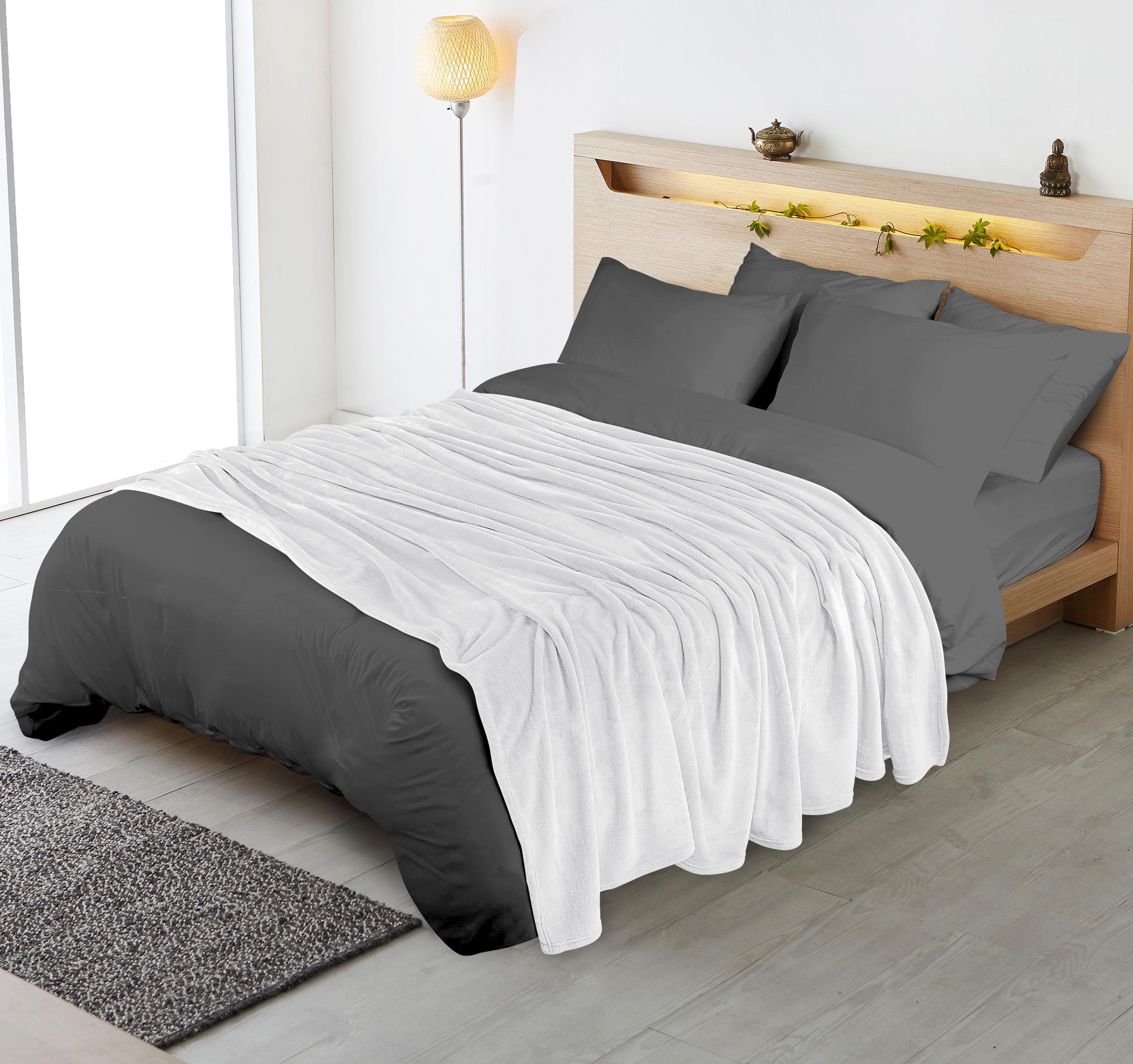 Foto 7 pulgar | Blanket Utopia Bedding, Forro Polar De Franela California King, Color Blanco - Venta Internacional.