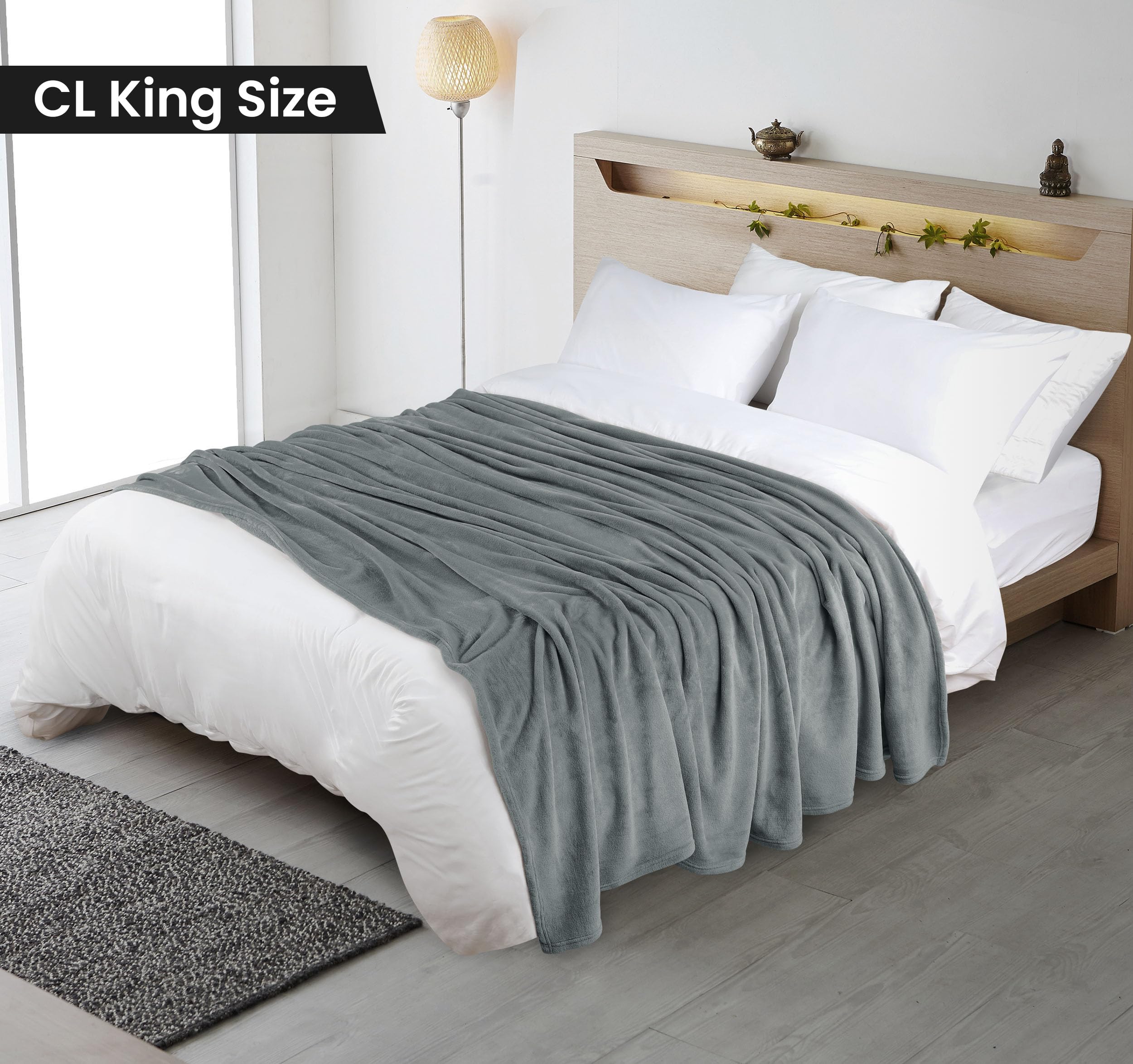 Foto 3 pulgar | Blanket Utopia Bedding, Forro Polar De Franela, Gris Frío, California King - Venta Internacional.