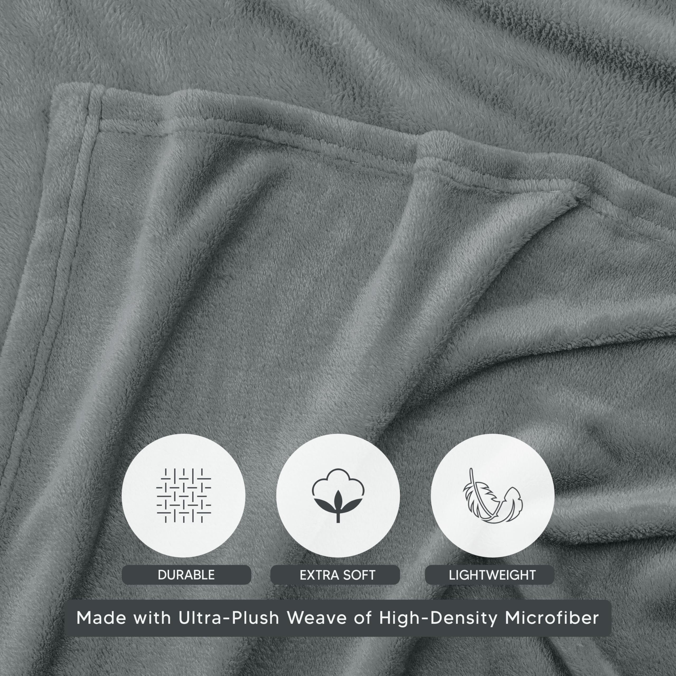 Foto 4 pulgar | Blanket Utopia Bedding, Forro Polar De Franela, Gris Frío, California King - Venta Internacional.