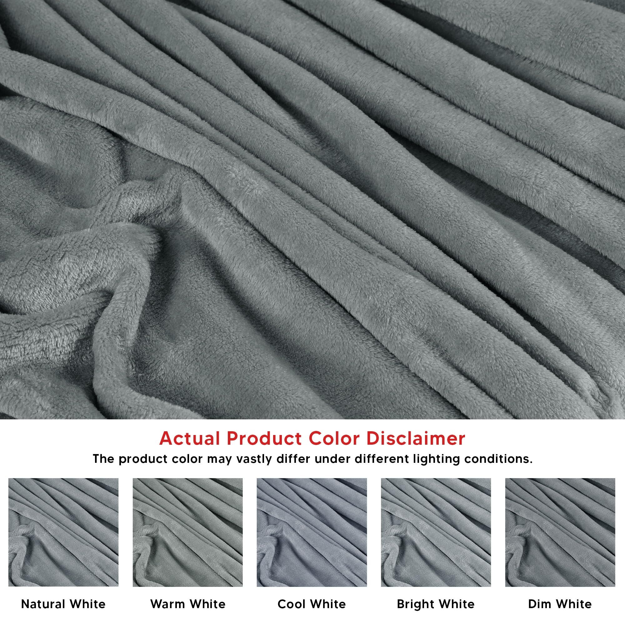 Foto 5 pulgar | Blanket Utopia Bedding, Forro Polar De Franela, Gris Frío, California King - Venta Internacional.