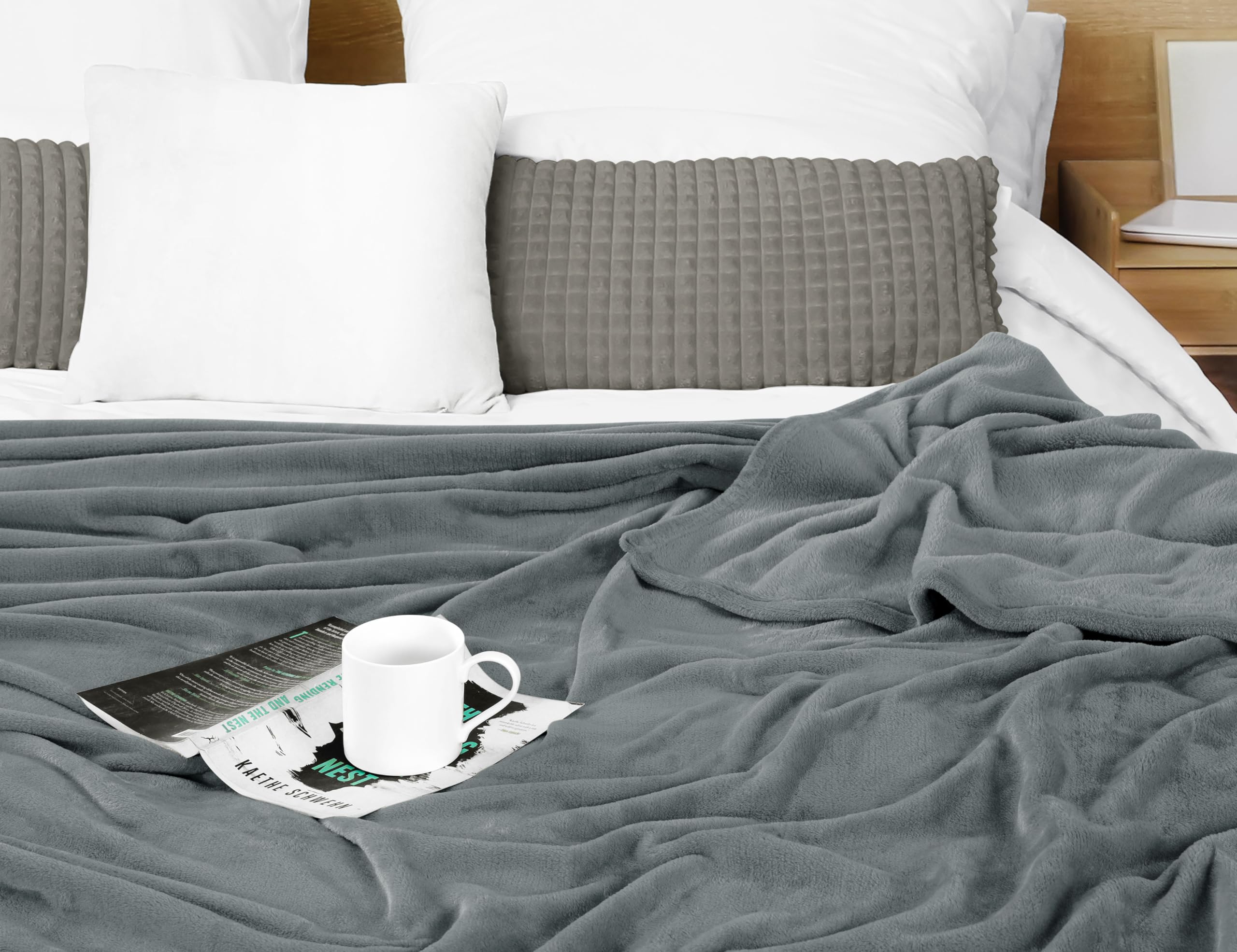 Foto 6 pulgar | Blanket Utopia Bedding, Forro Polar De Franela, Gris Frío, California King - Venta Internacional.