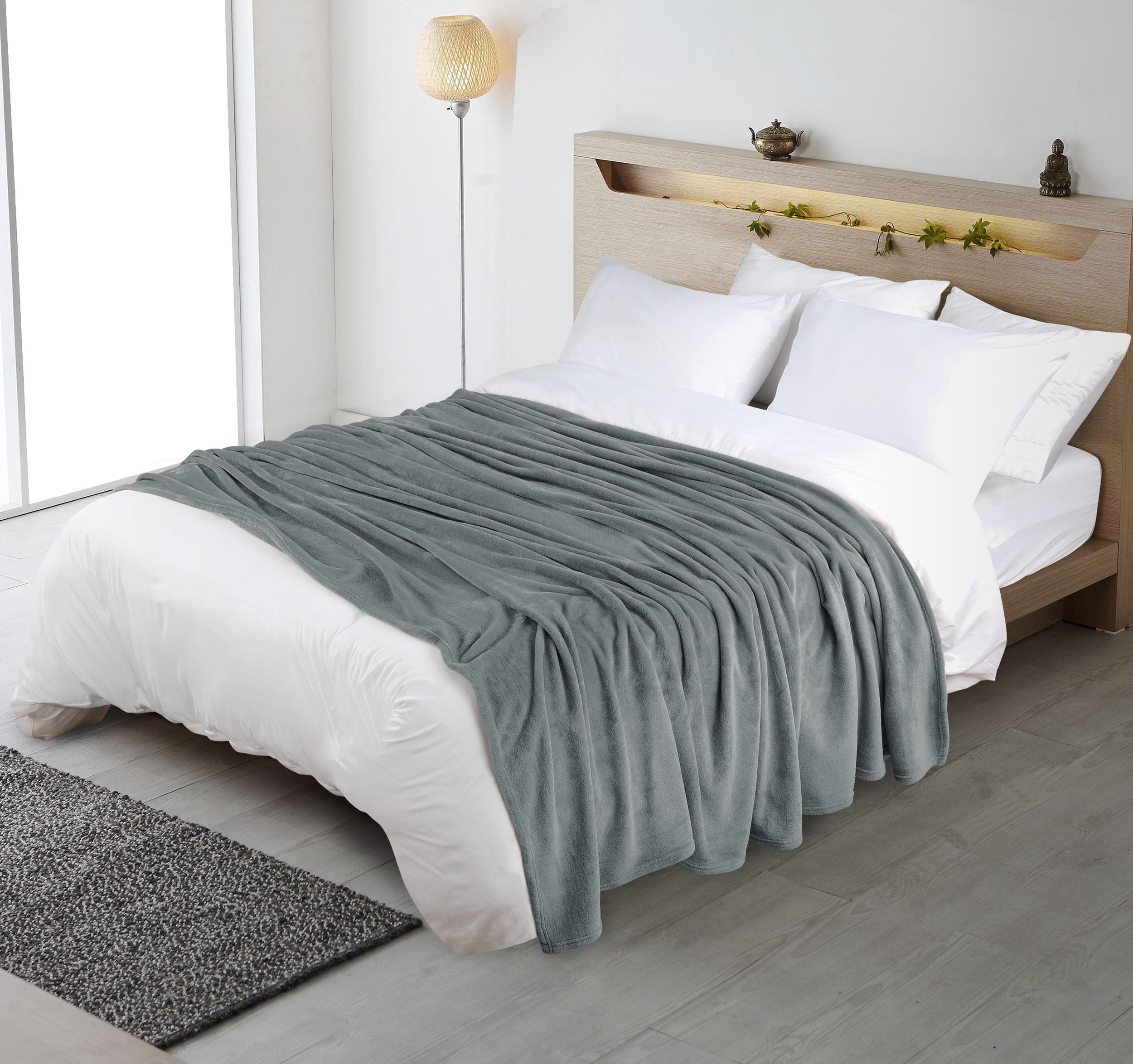Foto 7 pulgar | Blanket Utopia Bedding, Forro Polar De Franela, Gris Frío, California King - Venta Internacional.