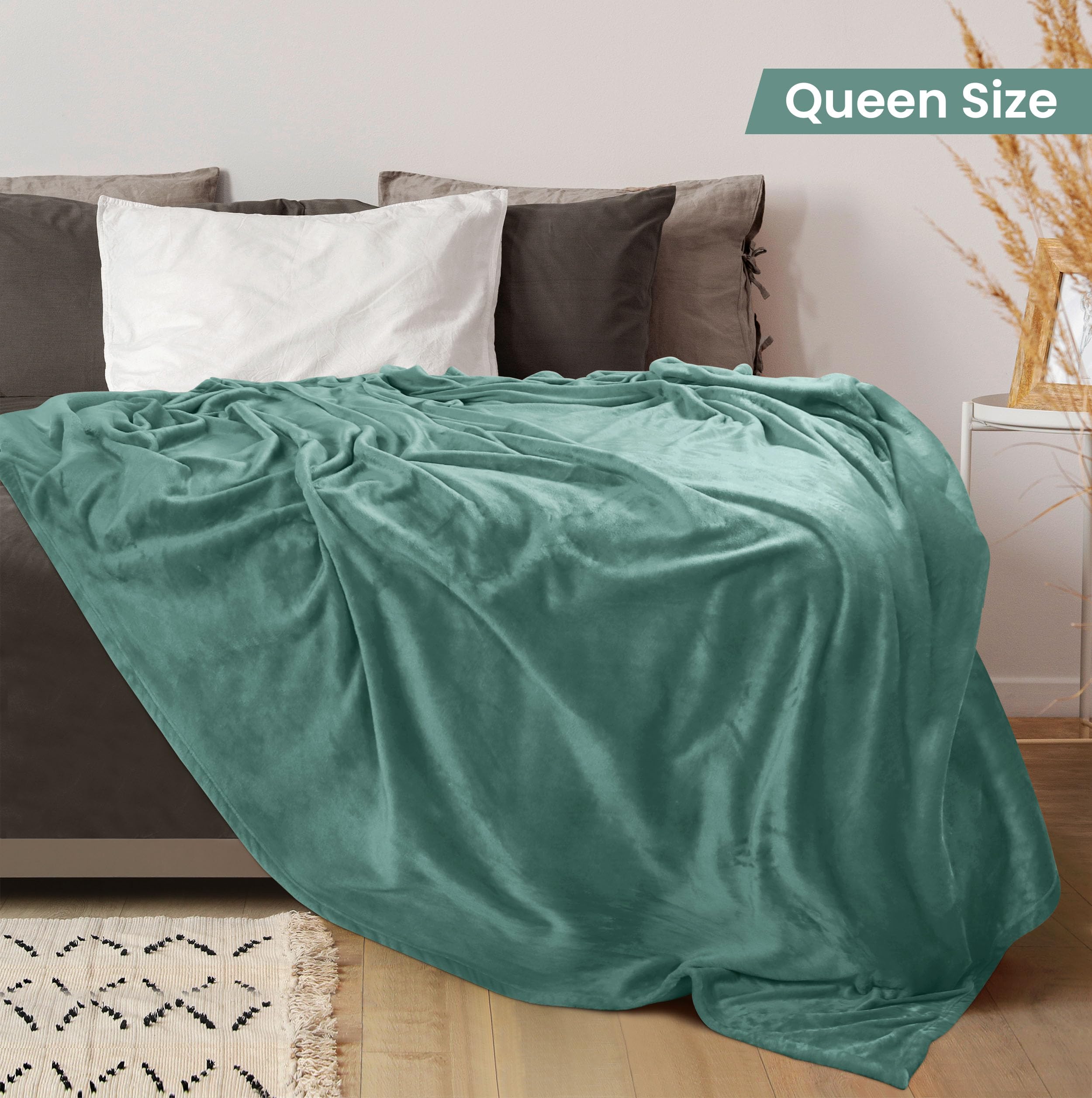 Foto 3 pulgar | Ropa De Cama Blanket Utopia, Forro Polar, Tamaño Queen, Celadón, 300 G/m² - Venta Internacional.