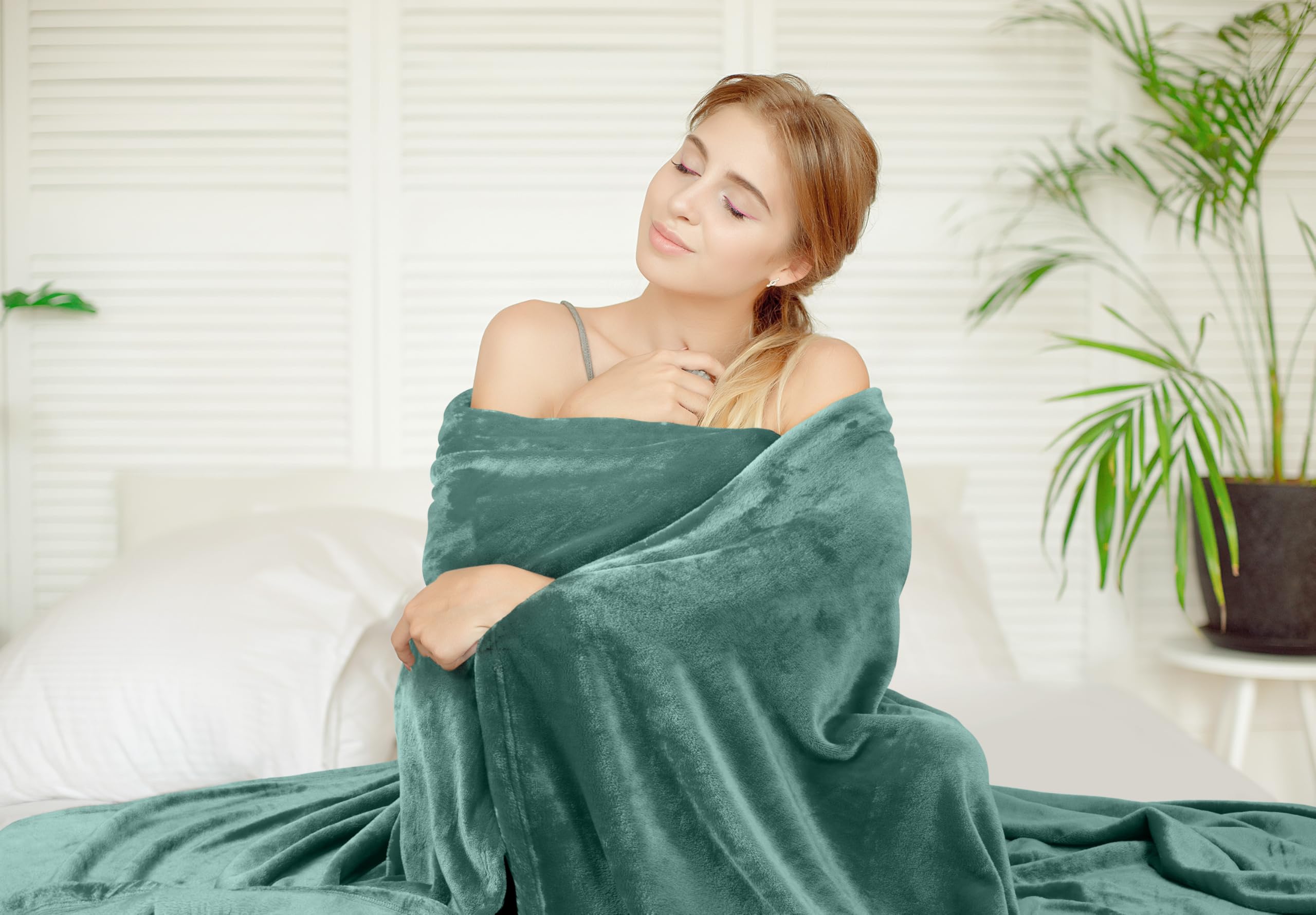 Foto 5 pulgar | Ropa De Cama Blanket Utopia, Forro Polar, Tamaño Queen, Celadón, 300 G/m² - Venta Internacional.
