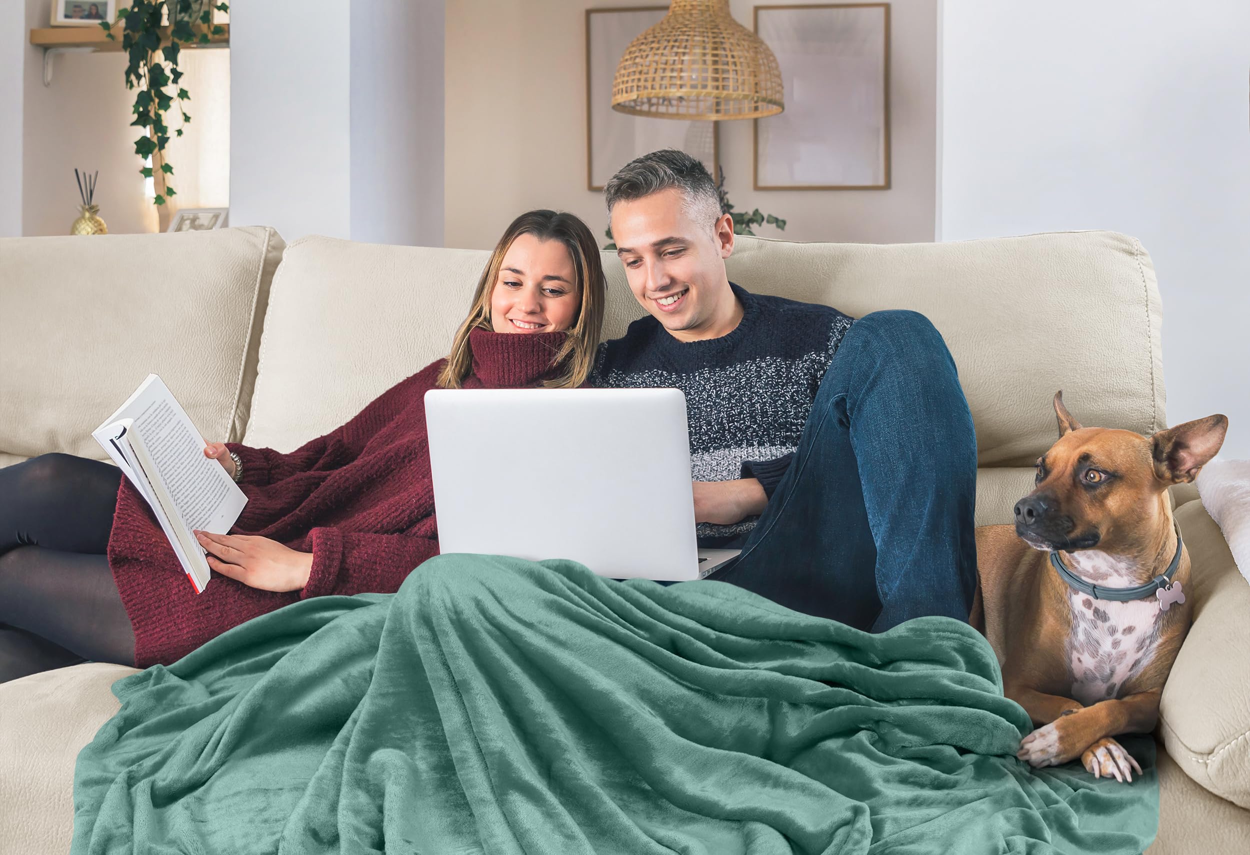 Foto 5 | Ropa De Cama Blanket Utopia, Forro Polar, Tamaño Queen, Celadón, 300 G/m² - Venta Internacional.