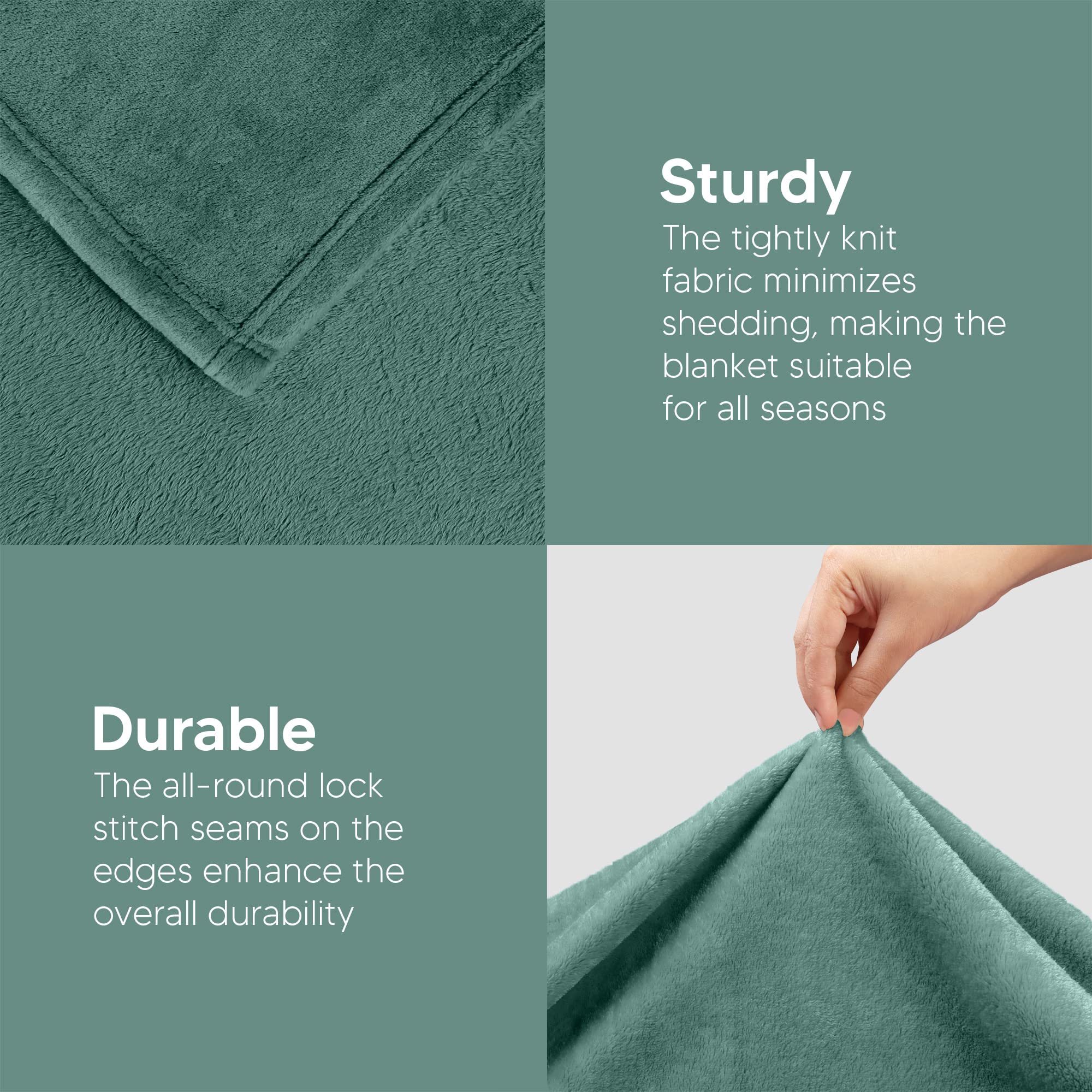 Foto 8 pulgar | Ropa De Cama Blanket Utopia, Forro Polar, Tamaño Queen, Celadón, 300 G/m² - Venta Internacional.