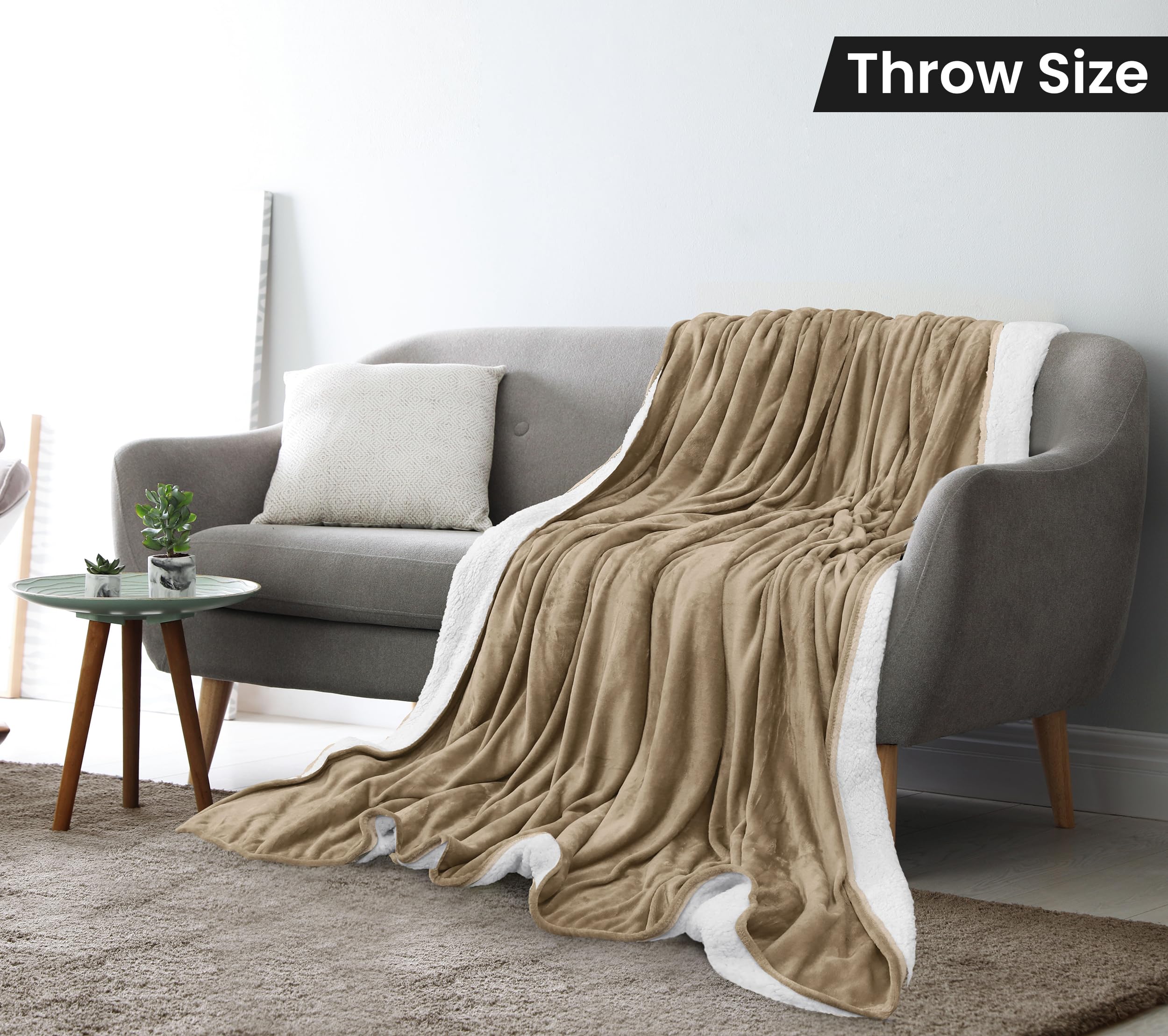 Foto 3 pulgar | Colcha Sherpa Blanket Utopia Bedding, 130 X 150 Cm, Color Camel - Venta Internacional.