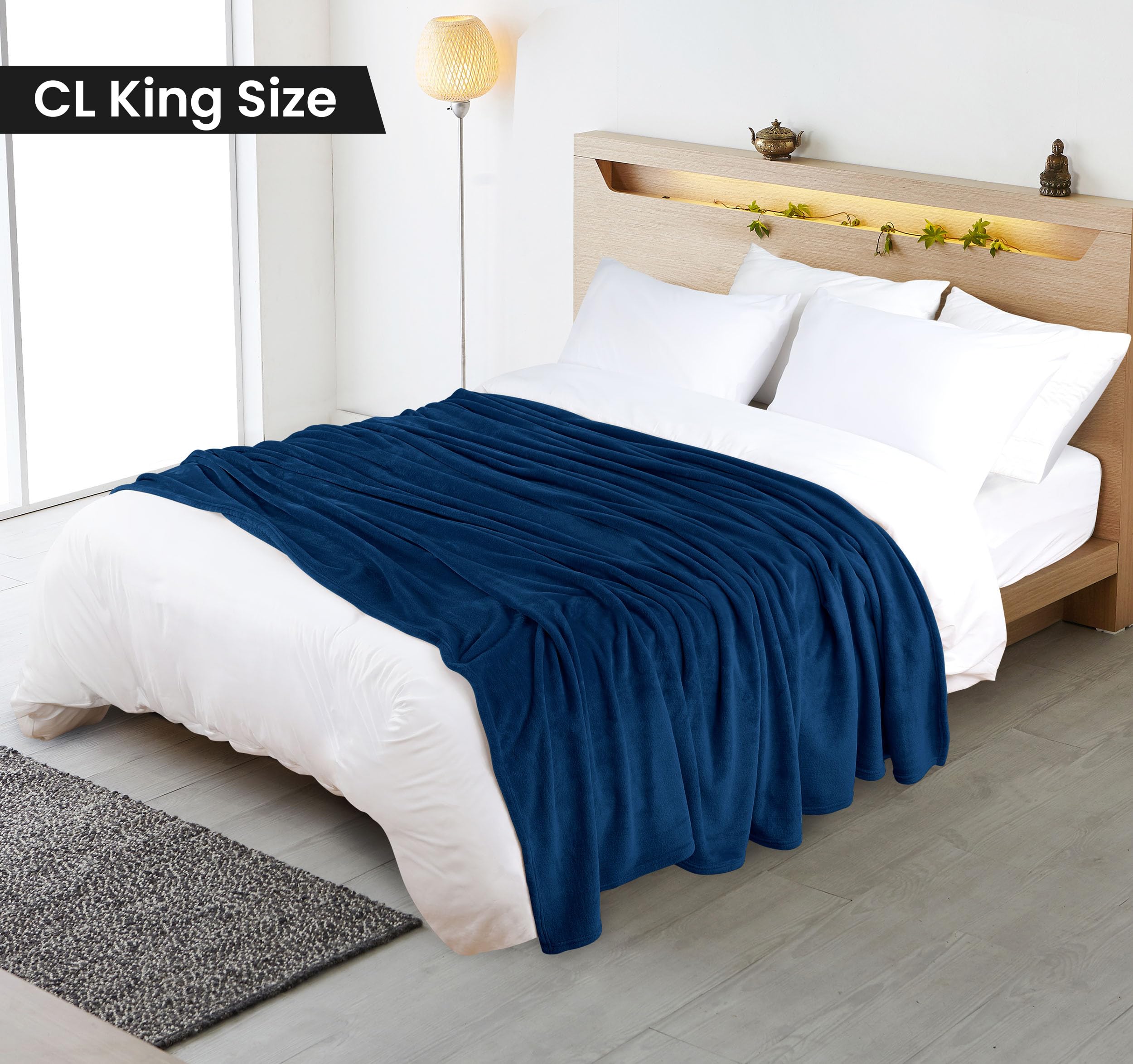 Foto 3 pulgar | Blanket Utopia Bedding, Forro Polar De Franela, Azul Marino, California King - Venta Internacional.