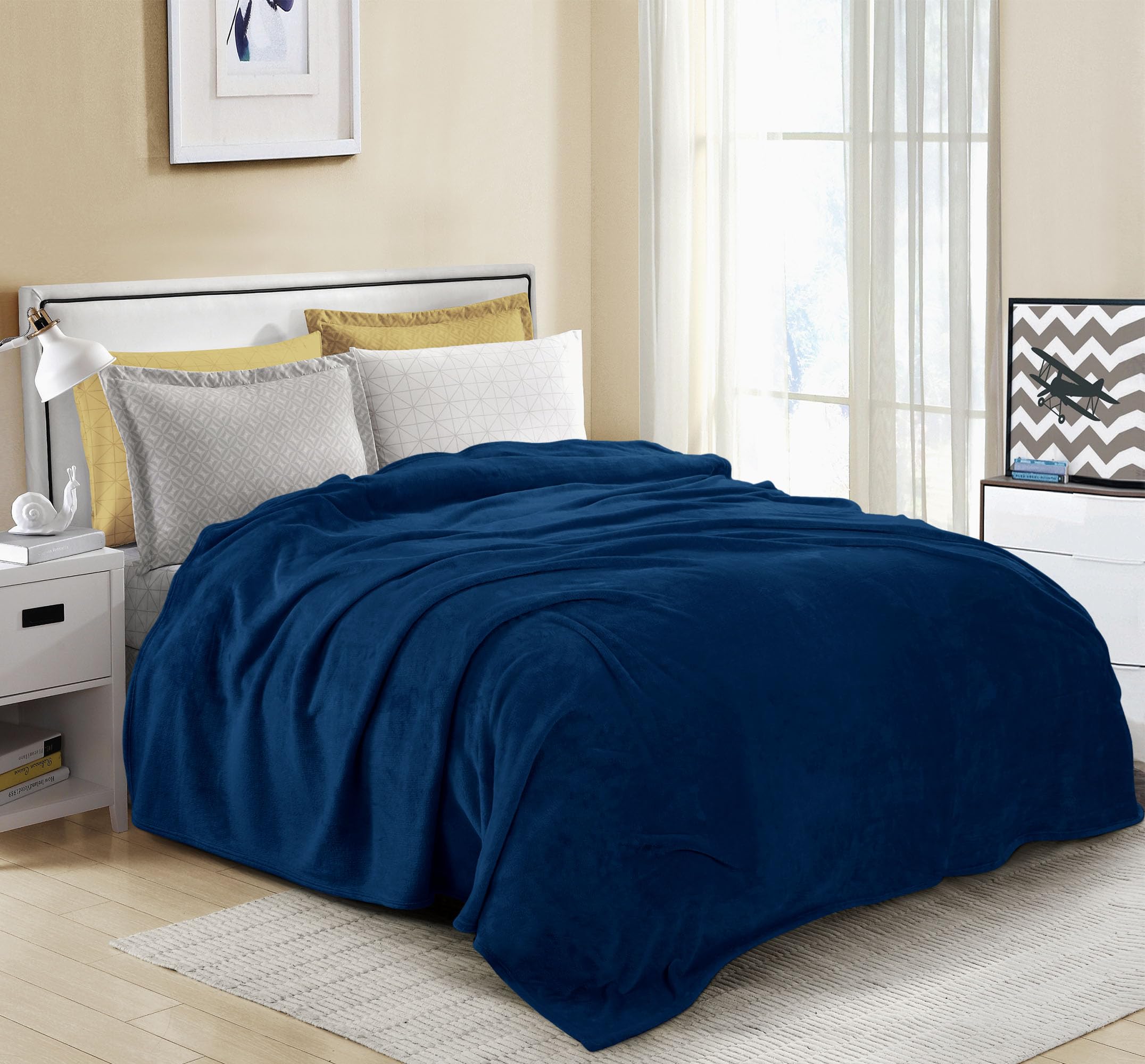 Foto 7 pulgar | Blanket Utopia Bedding, Forro Polar De Franela, Azul Marino, California King - Venta Internacional.