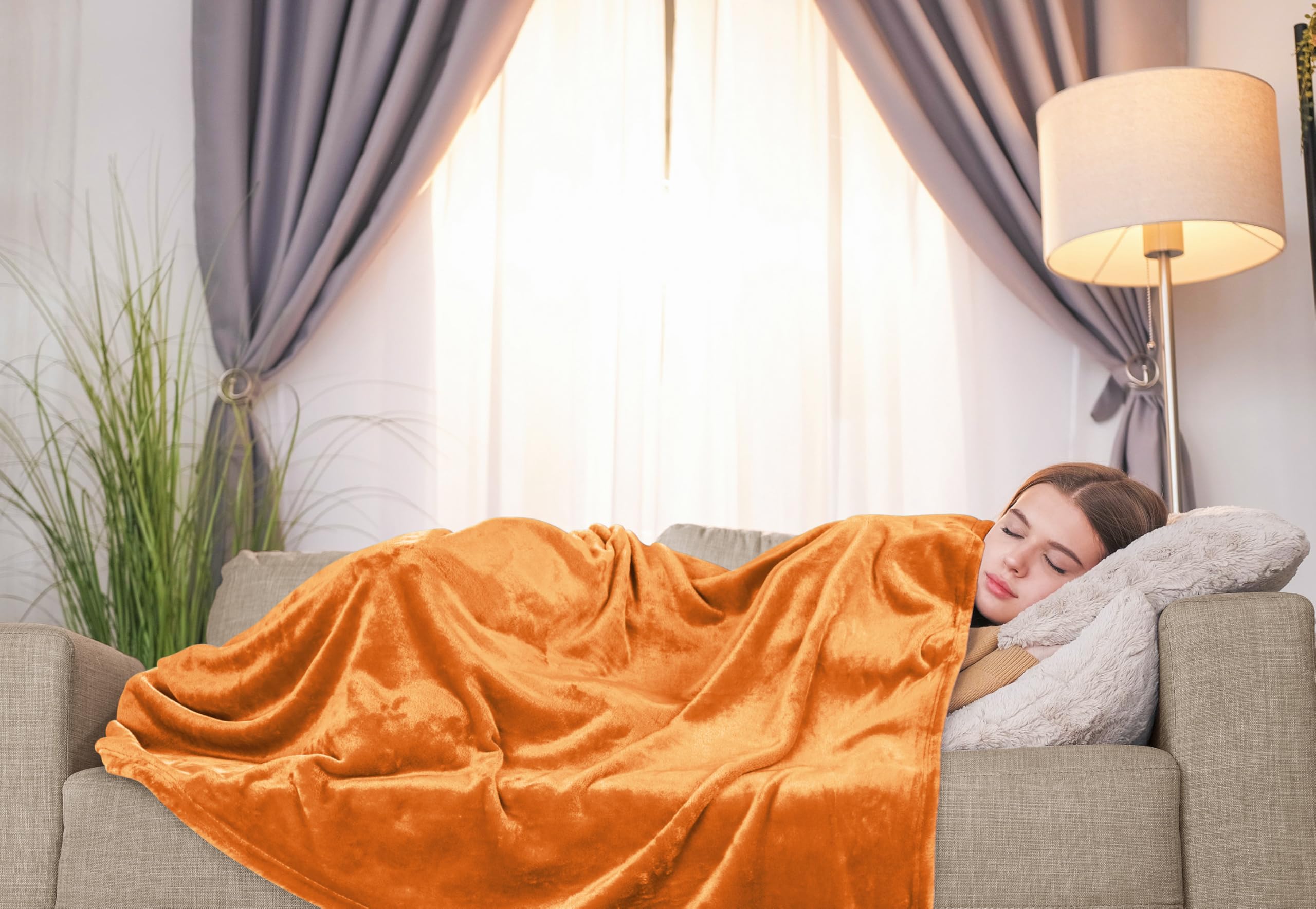 Foto 6 | Manta De Forro Polar Blanket Utopia, Color Naranja Quemado, 130 X 150 Cm - Venta Internacional.