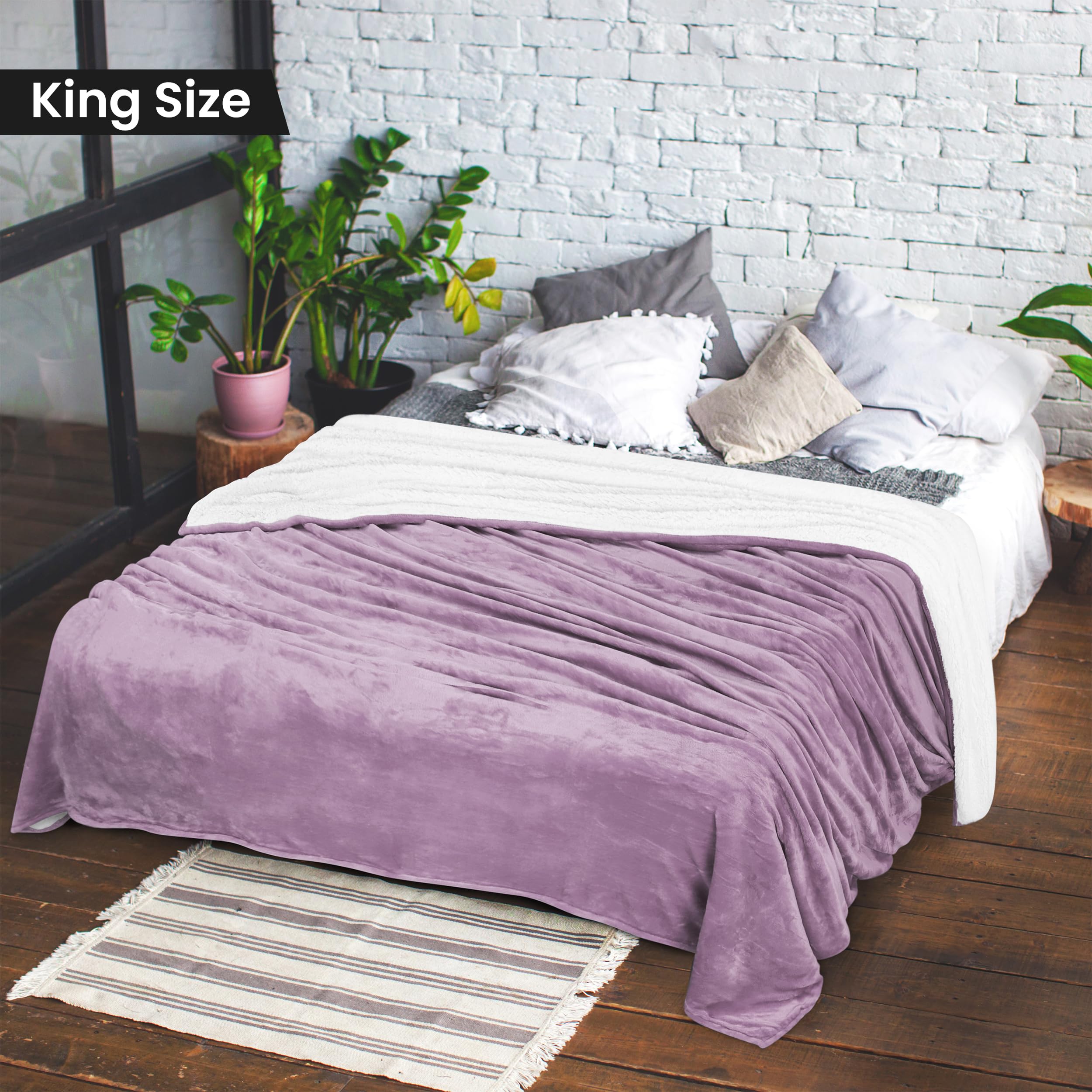 Foto 3 pulgar | Colcha Utopia, Cama Sherpa, Tamaño King, Lila, 229 X 259 Cm - Venta Internacional.
