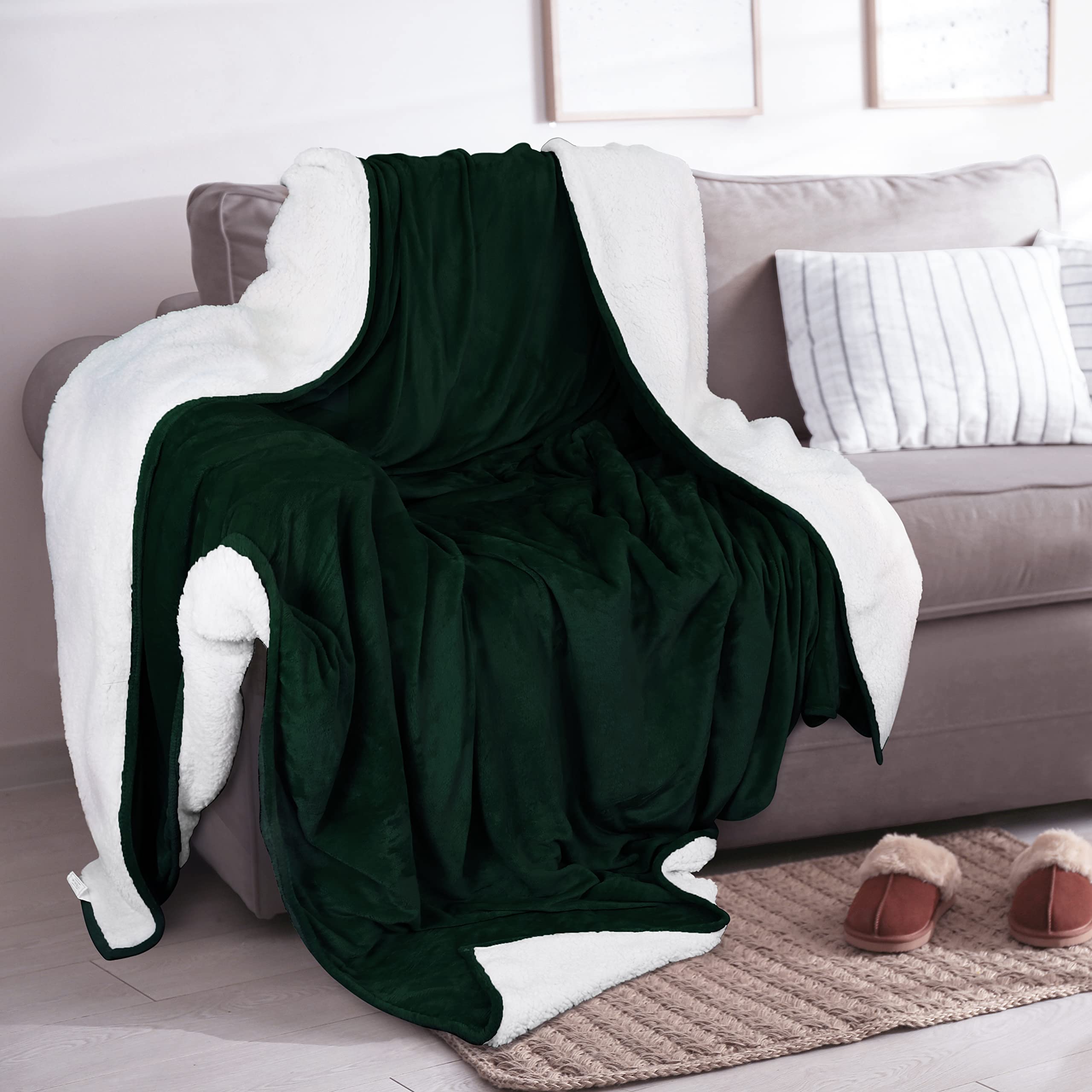 Foto 6 pulgar | Manta Sherpa Blanket Utopia Bedding, 130 X 150 Cm, Color Verde Bosque - Venta Internacional.