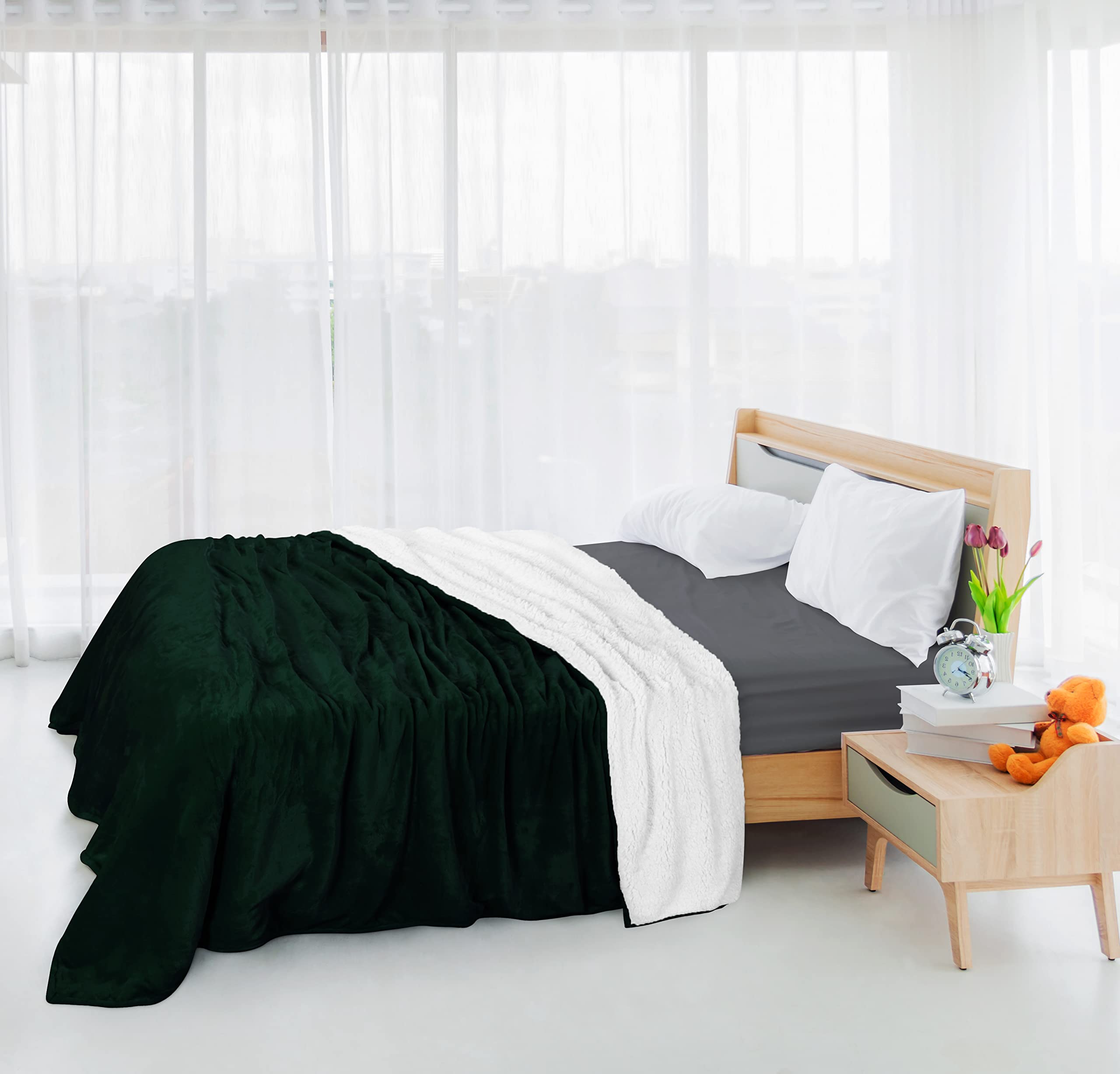 Foto 8 pulgar | Manta Sherpa Blanket Utopia Bedding, 130 X 150 Cm, Color Verde Bosque - Venta Internacional.