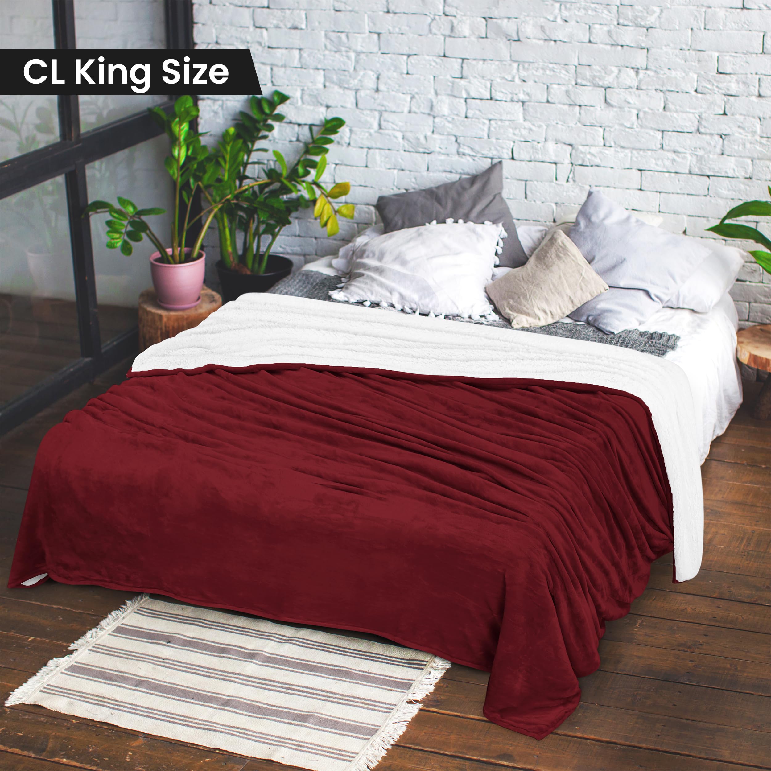 Foto 2 | Manta Utopia Bedding Sherpa California King, 260 X 240 Cm, Color Rojo - Venta Internacional.