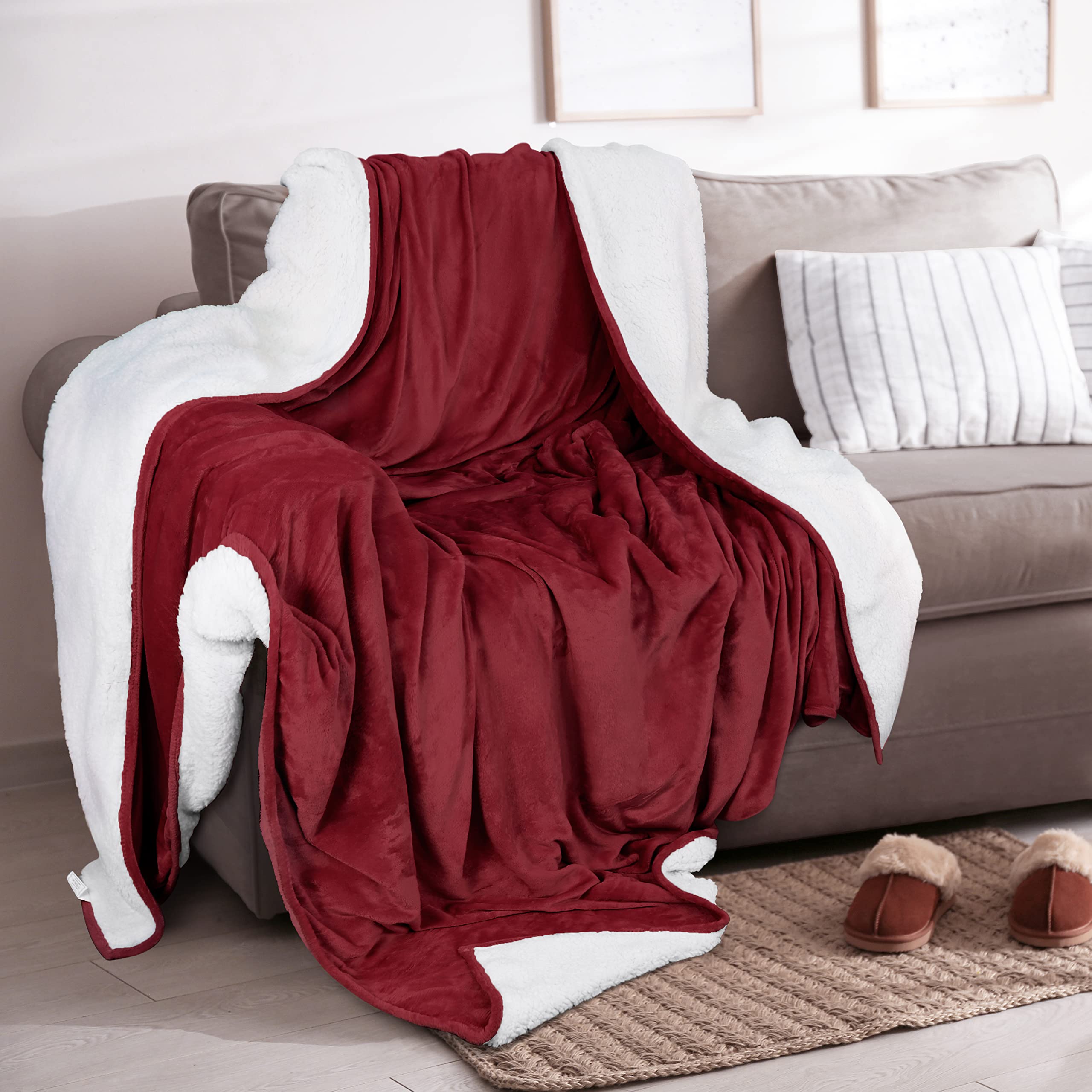 Foto 6 pulgar | Manta Utopia Bedding Sherpa California King, 260 X 240 Cm, Color Rojo - Venta Internacional.