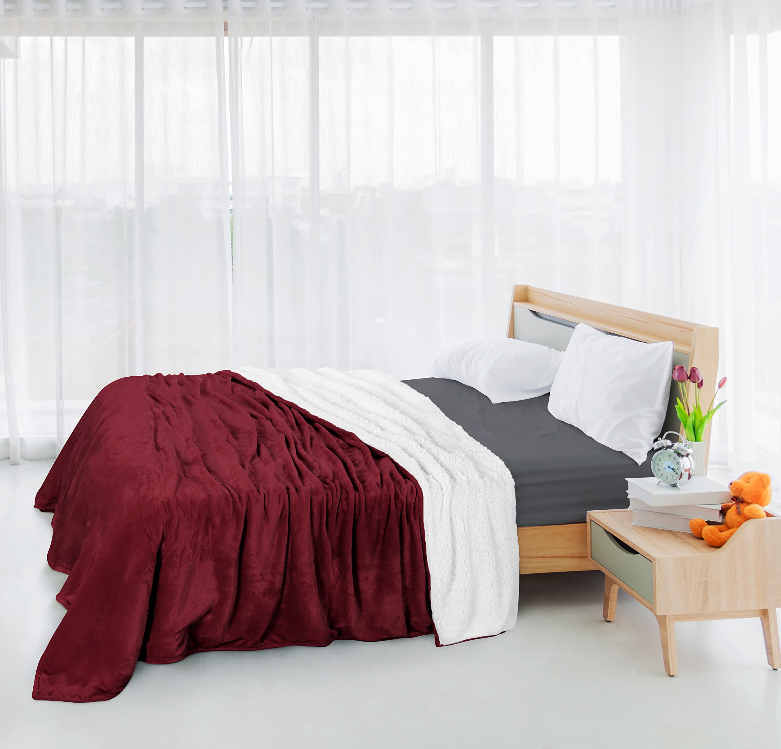 Foto 8 pulgar | Manta Utopia Bedding Sherpa California King, 260 X 240 Cm, Color Rojo - Venta Internacional.