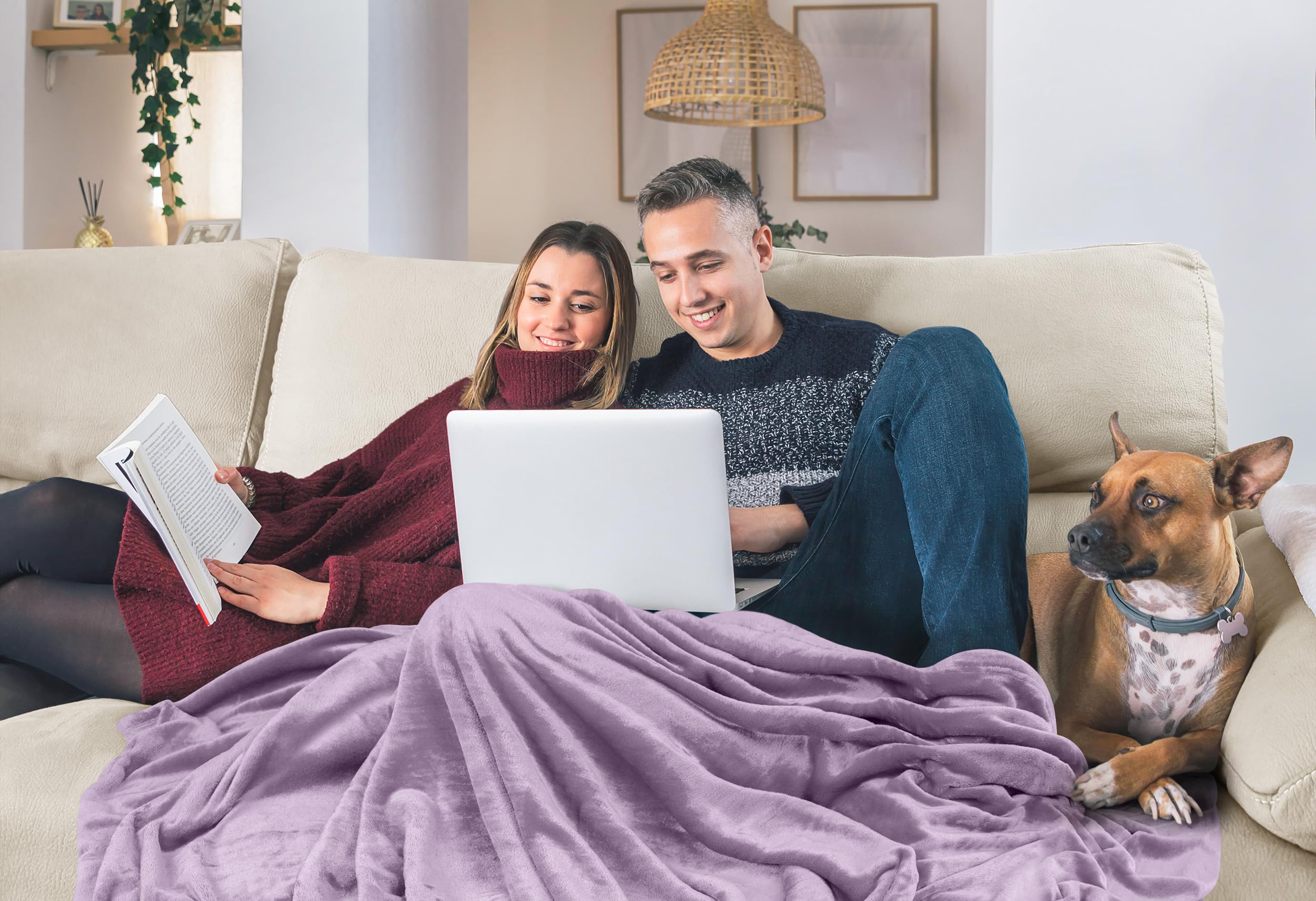 Foto 6 pulgar | Cama Polar Blanket Utopia, Tamaño Doble, Lila, 300 G/m², Microfibra - Venta Internacional.
