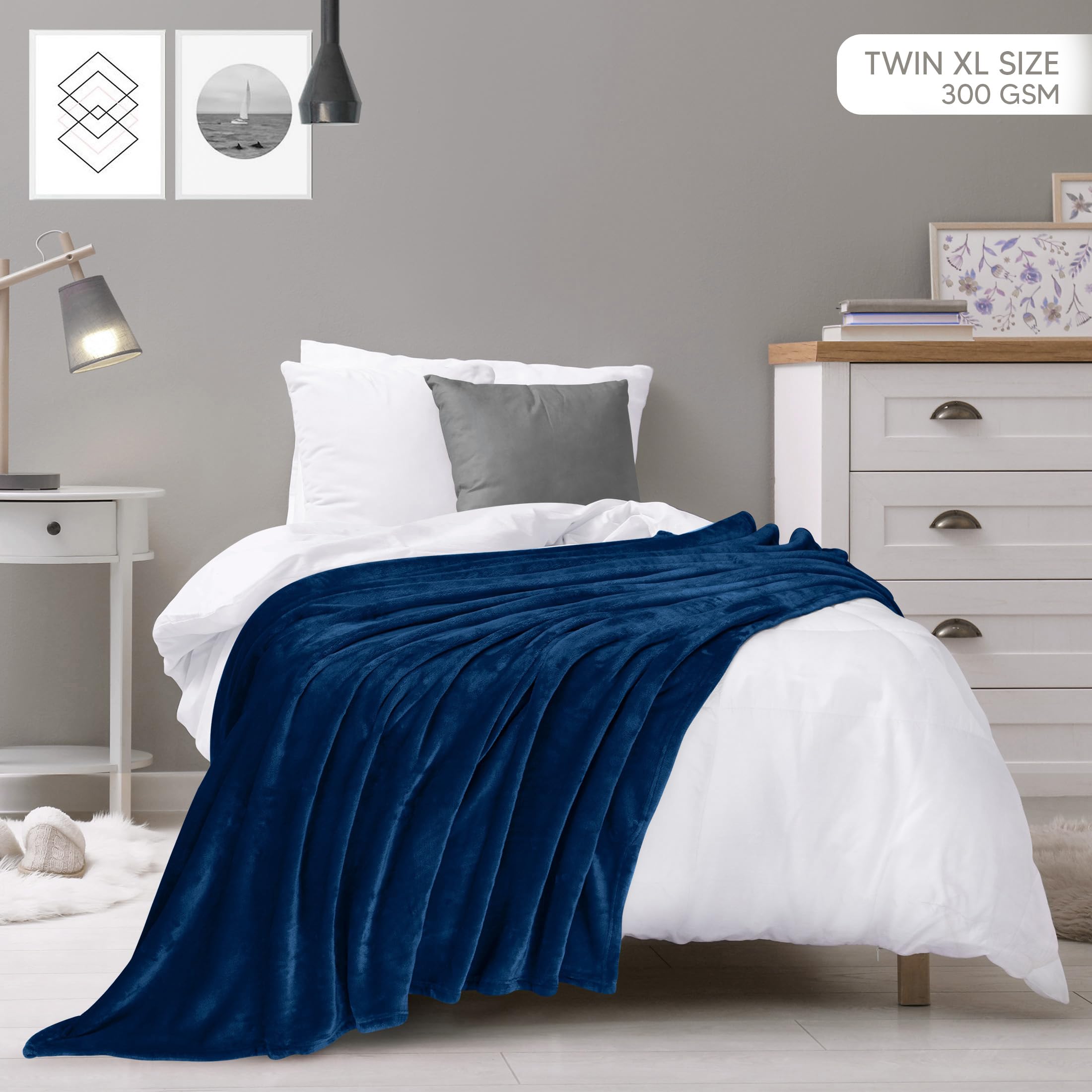 Foto 3 pulgar | Manta Polar Utopia Bedding Twin Xl, Azul Marino, 300 G/m², Microfibra - Venta Internacional.
