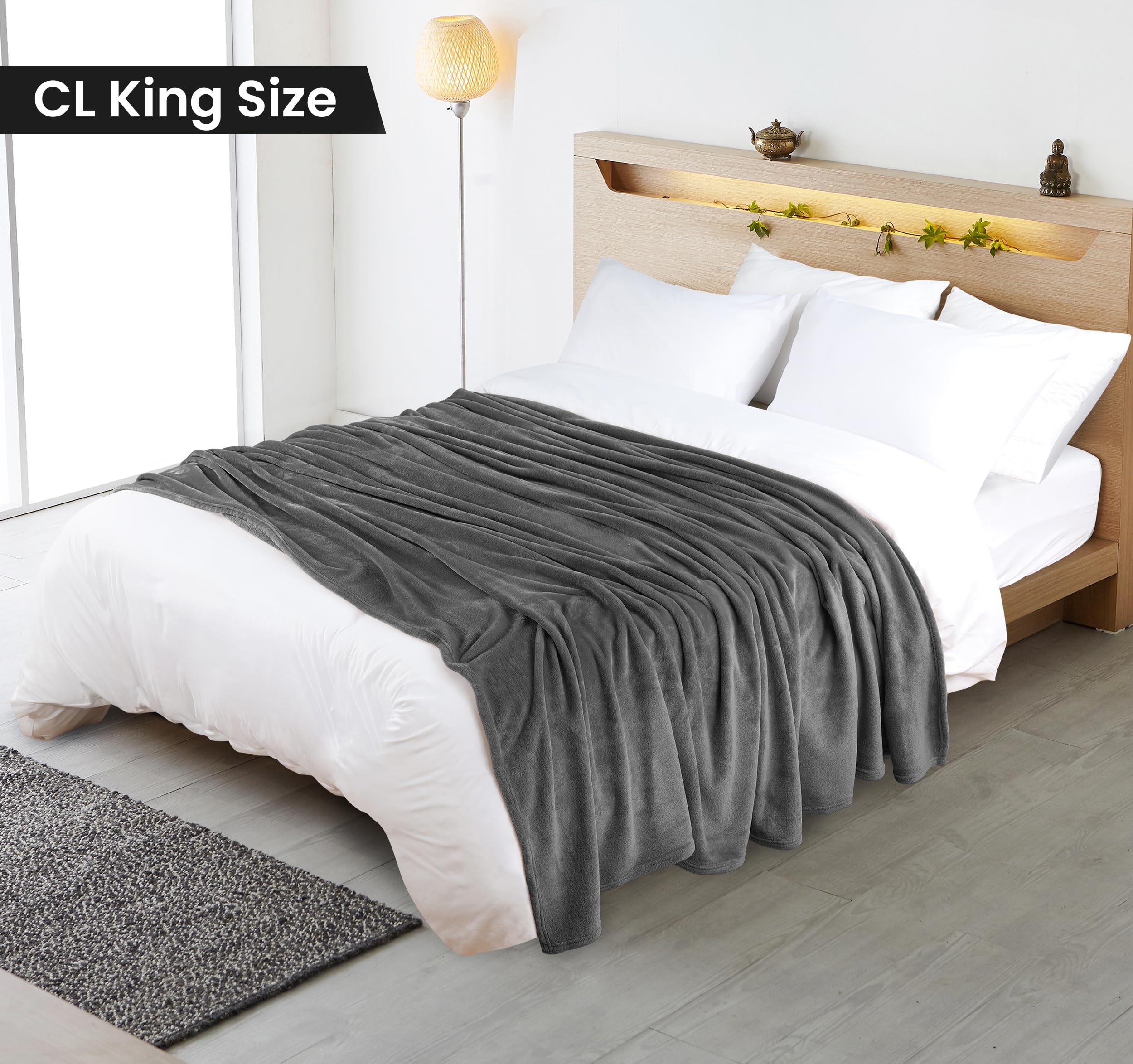 Foto 3 pulgar | Blanket Utopia Bedding, Forro Polar De Franela, Gris California King - Venta Internacional.