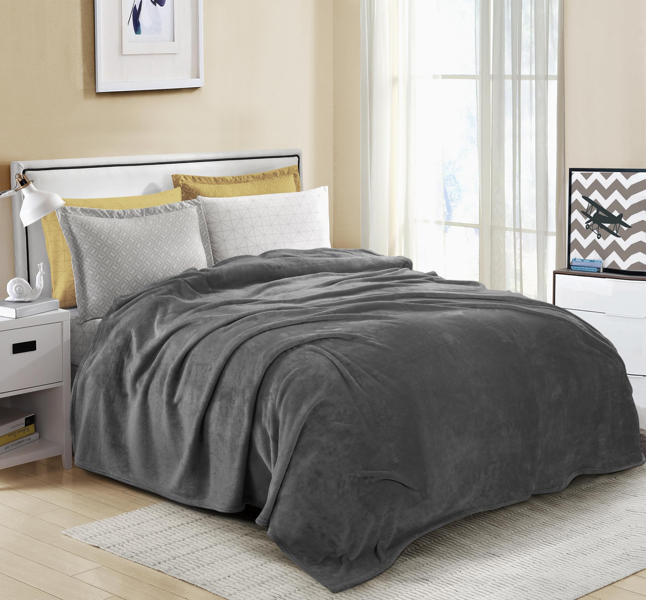Foto 7 pulgar | Blanket Utopia Bedding, Forro Polar De Franela, Gris California King - Venta Internacional.