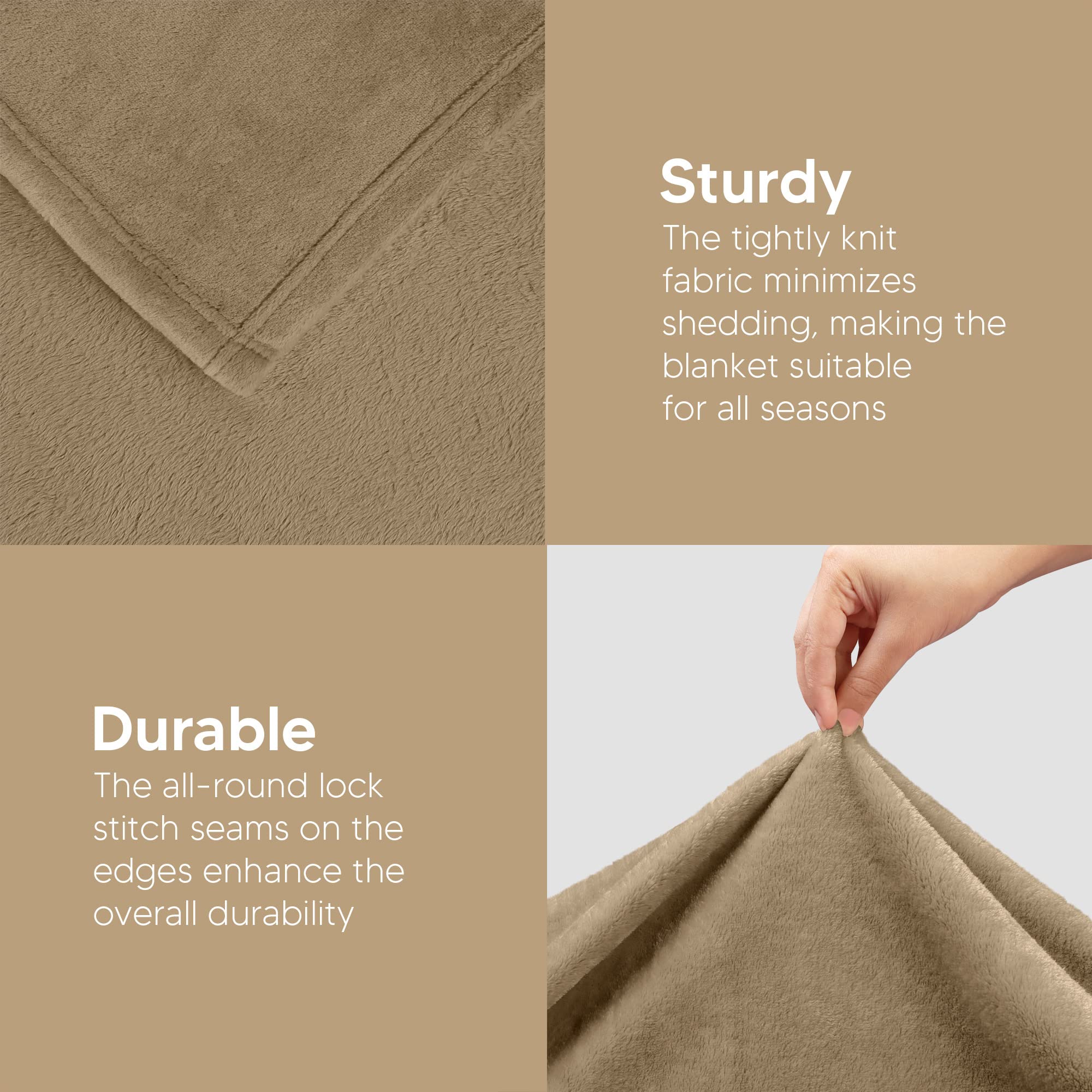 Foto 6 pulgar | Cama Polar Blanket Utopia, Tamaño Queen, 300 G/m², Color Camel - Venta Internacional.