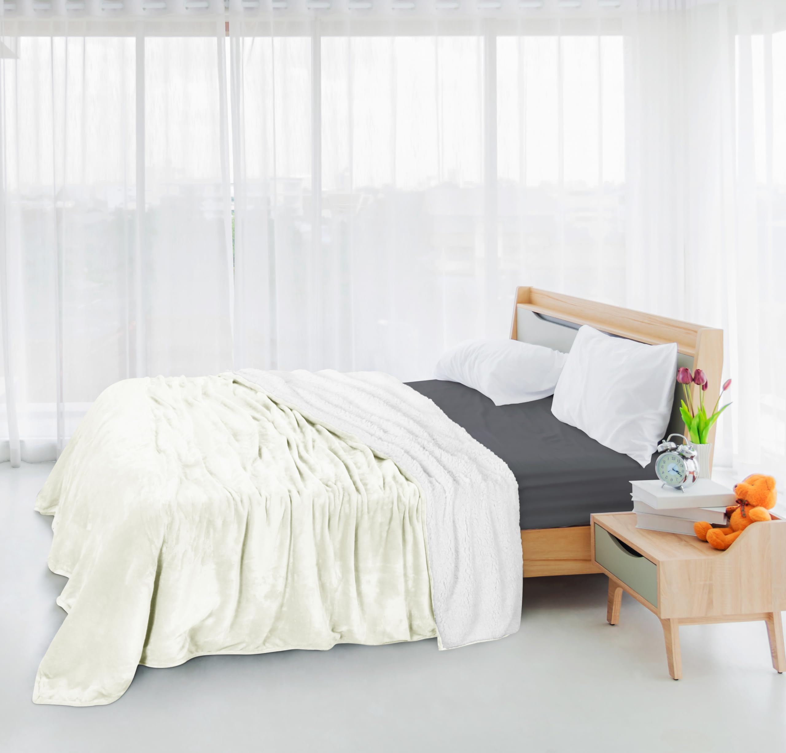 Foto 8 pulgar | Blanket Utopia Bedding Sherpa, Tamaño Completo, Color Marfil, 228 X 213 Cm - Venta Internacional.