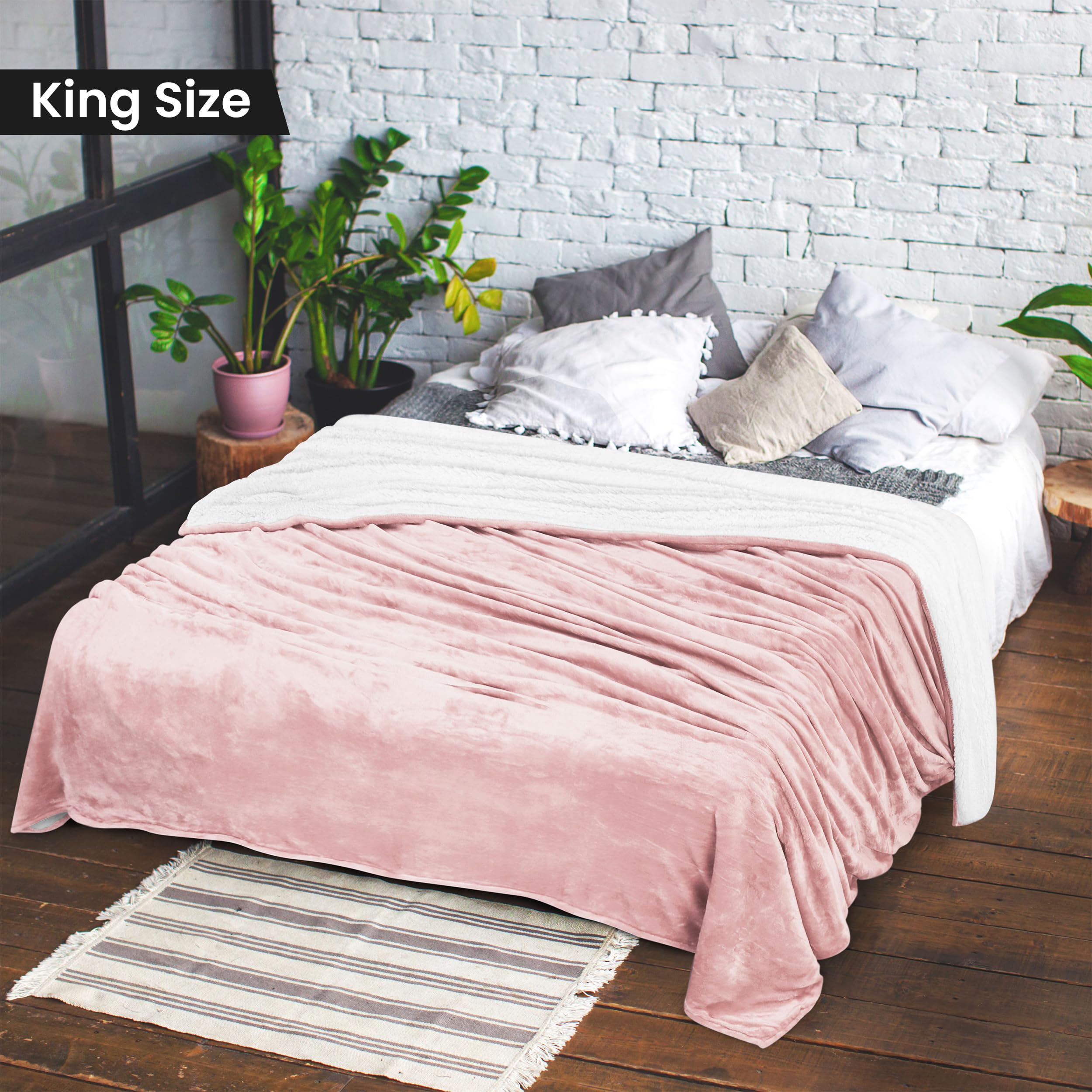Foto 3 pulgar | Colchón Utopia Sherpa King, Talla King, 229 X 259 Cm, Color Rosa - Venta Internacional.
