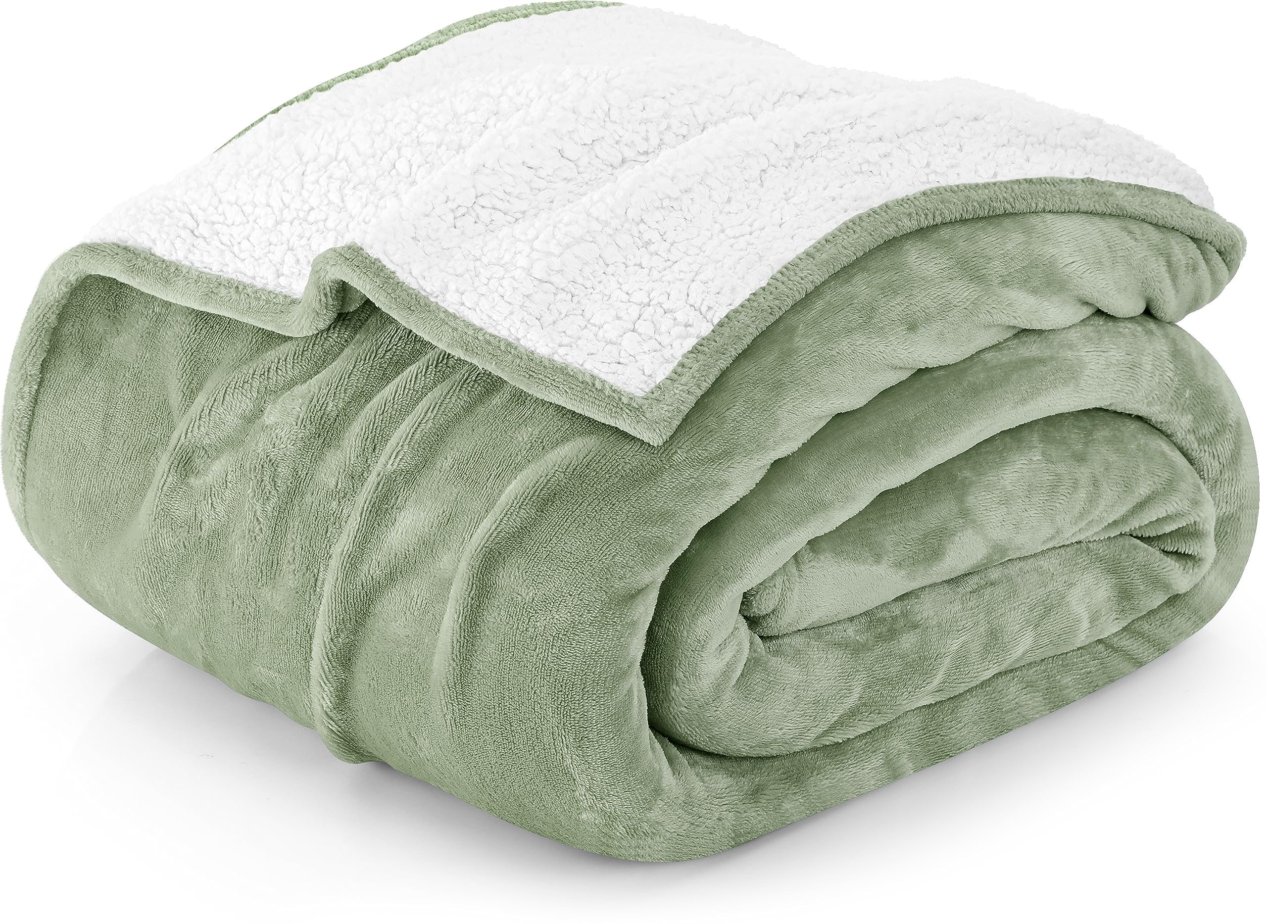 Colcha Utopia Bedding Sherpa California King, Color Verde Salvia - Venta Internacional.