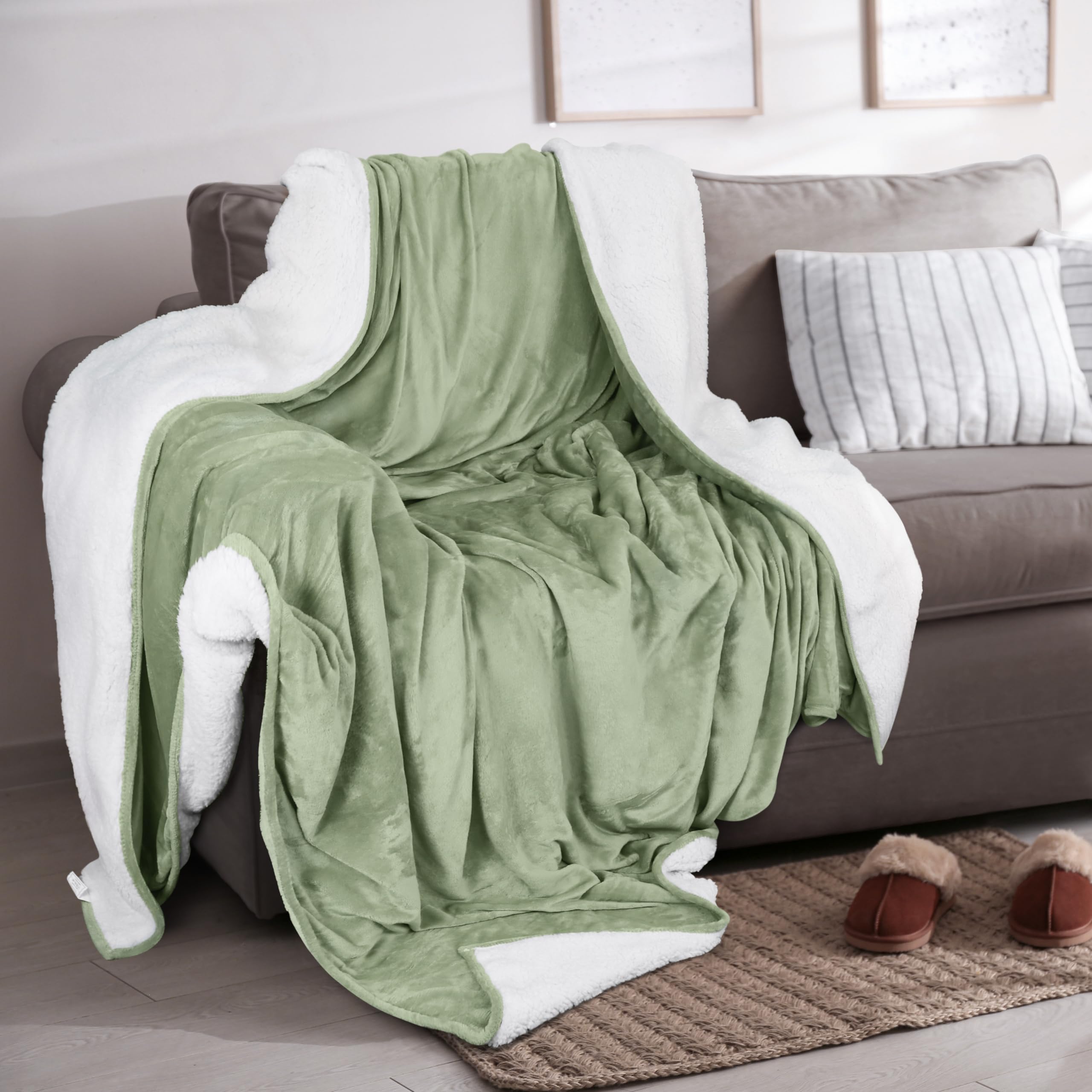 Foto 6 pulgar | Colcha Utopia Bedding Sherpa California King, Color Verde Salvia - Venta Internacional.