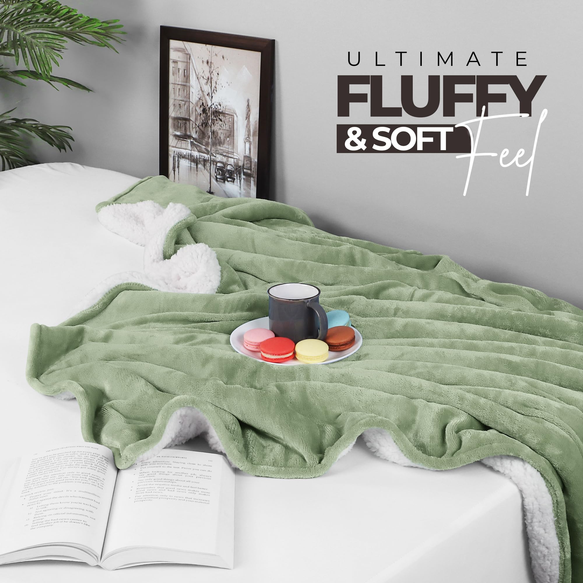Foto 7 pulgar | Colcha Utopia Bedding Sherpa California King, Color Verde Salvia - Venta Internacional.