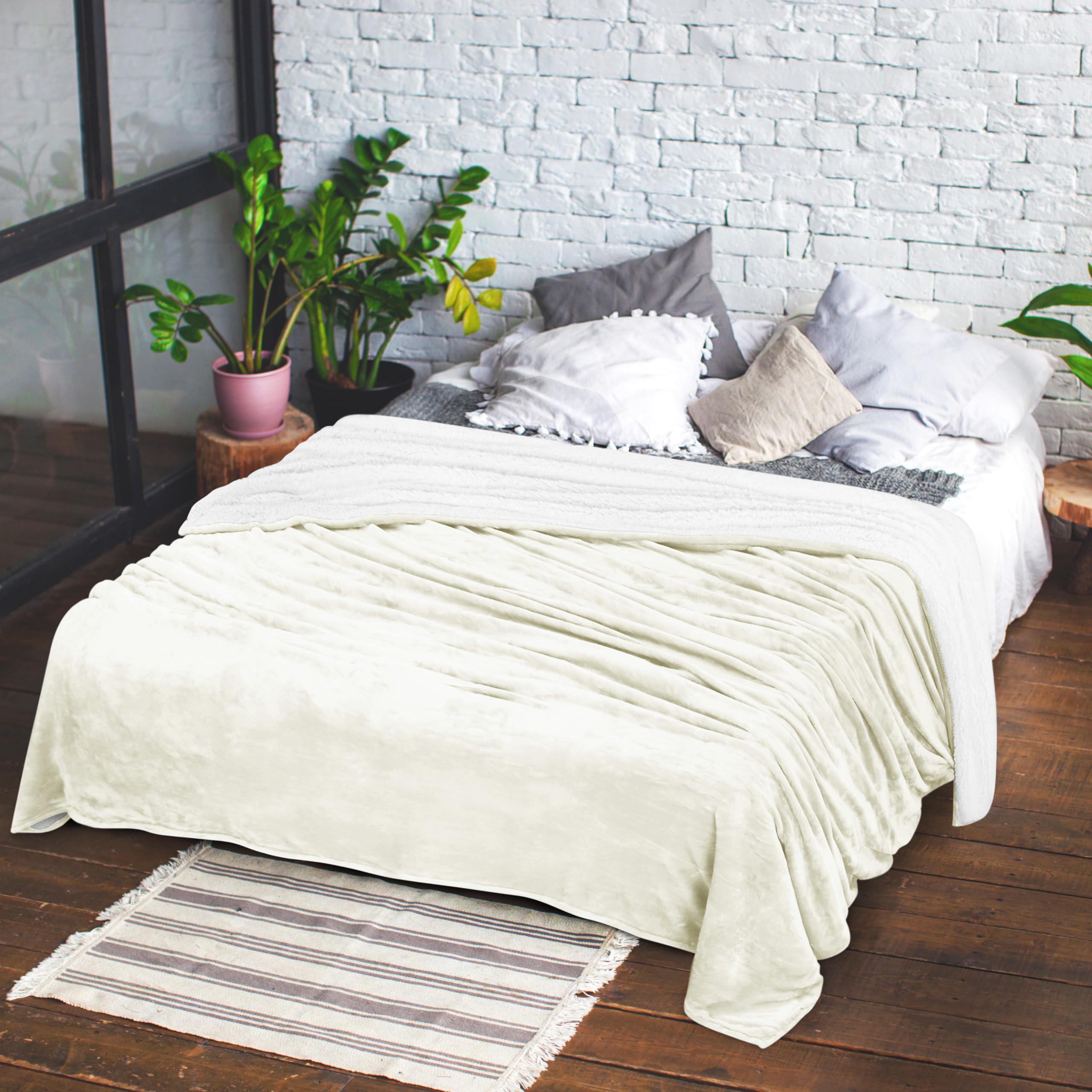 Foto 7 pulgar | Colcha Sherpa Blanket Utopia Bedding, Tamaño Marfil, 127 X 152 Cm - Venta Internacional.