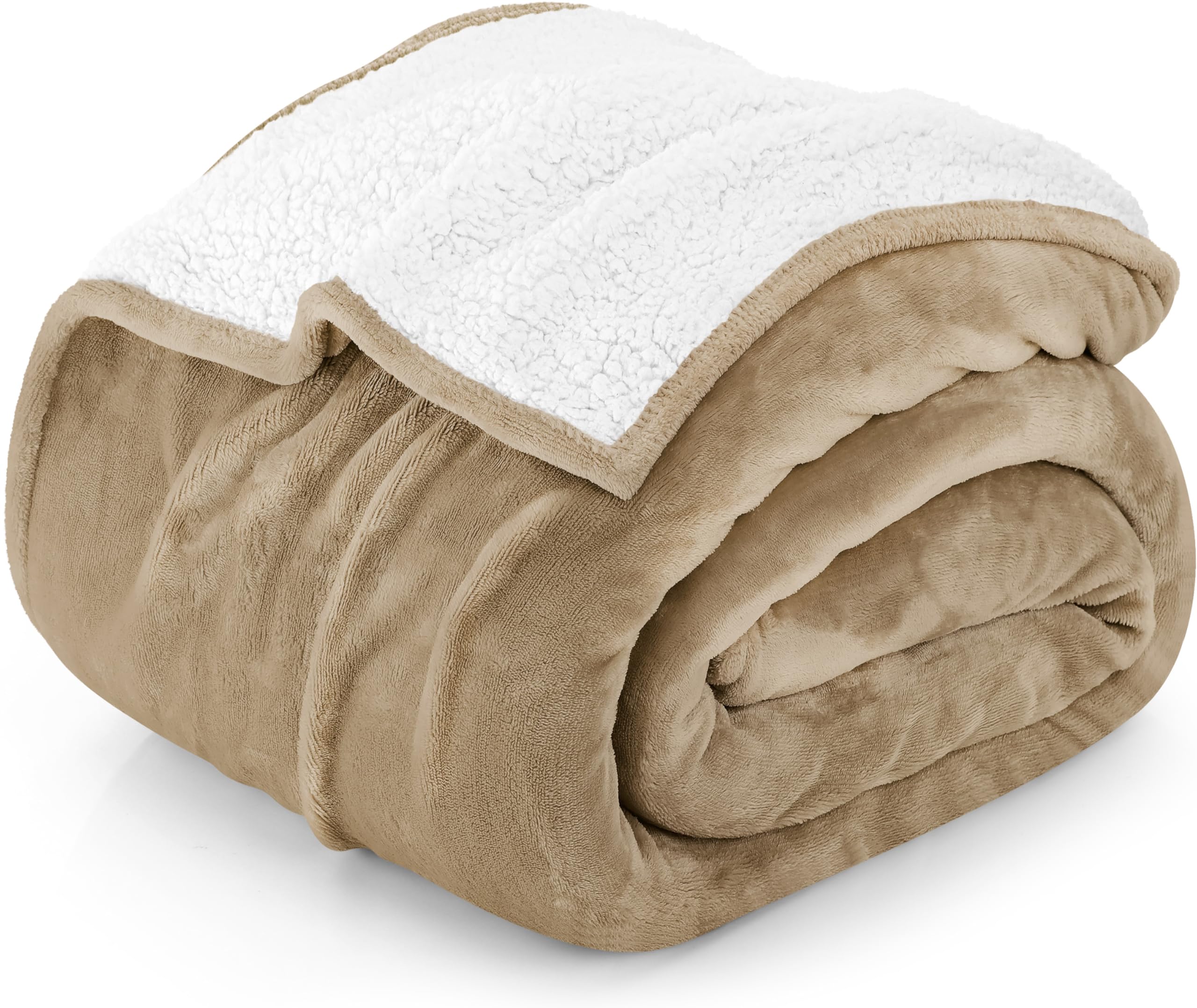Manta Utopia Bedding Sherpa King Size Camel 229 X 259 Cm - Venta Internacional.