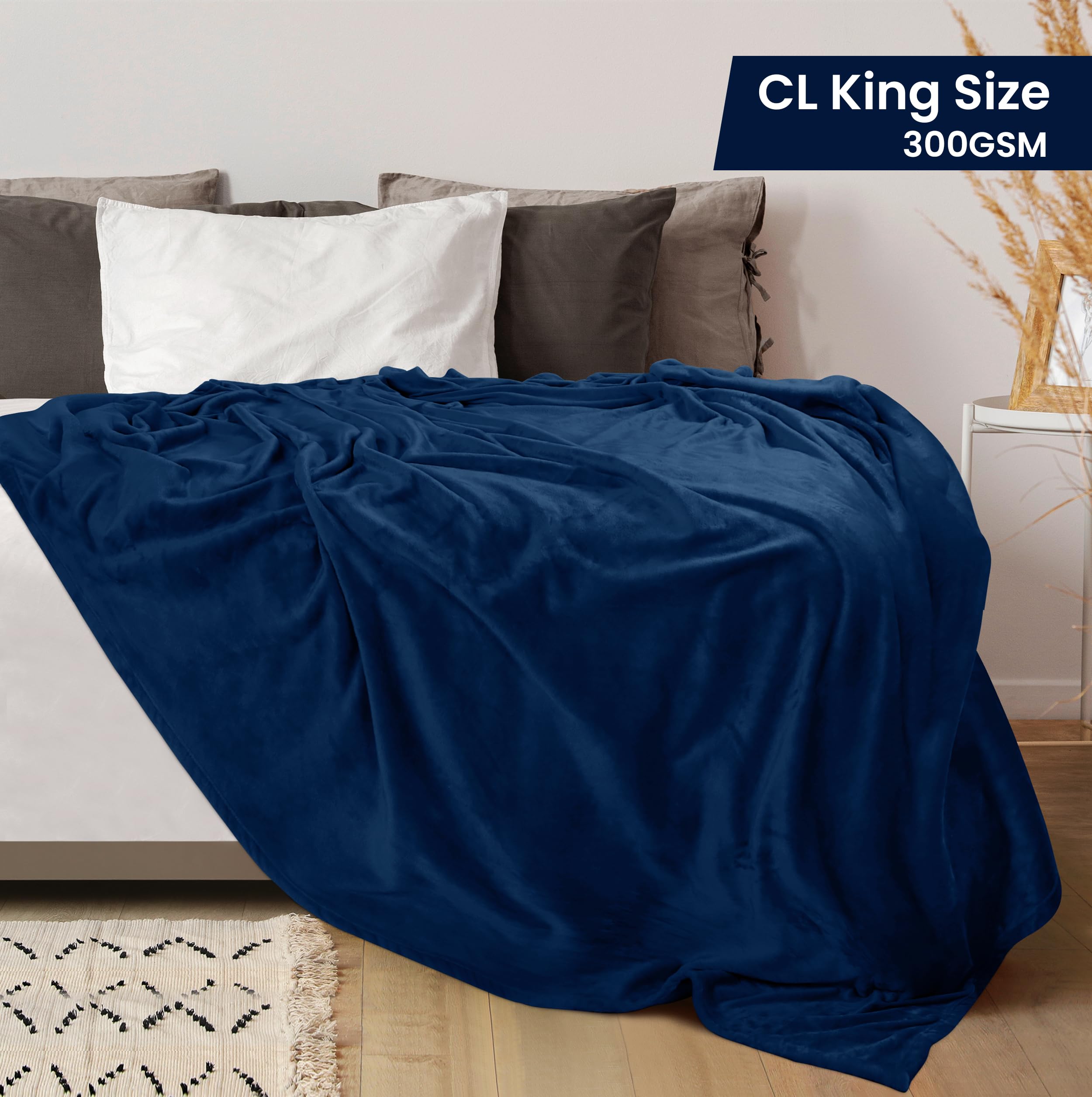 Foto 3 pulgar | Forro Polar Para Ropa De Cama Blanket Utopia California King, Azul Marino, 300 G/m² - Venta Internacional.