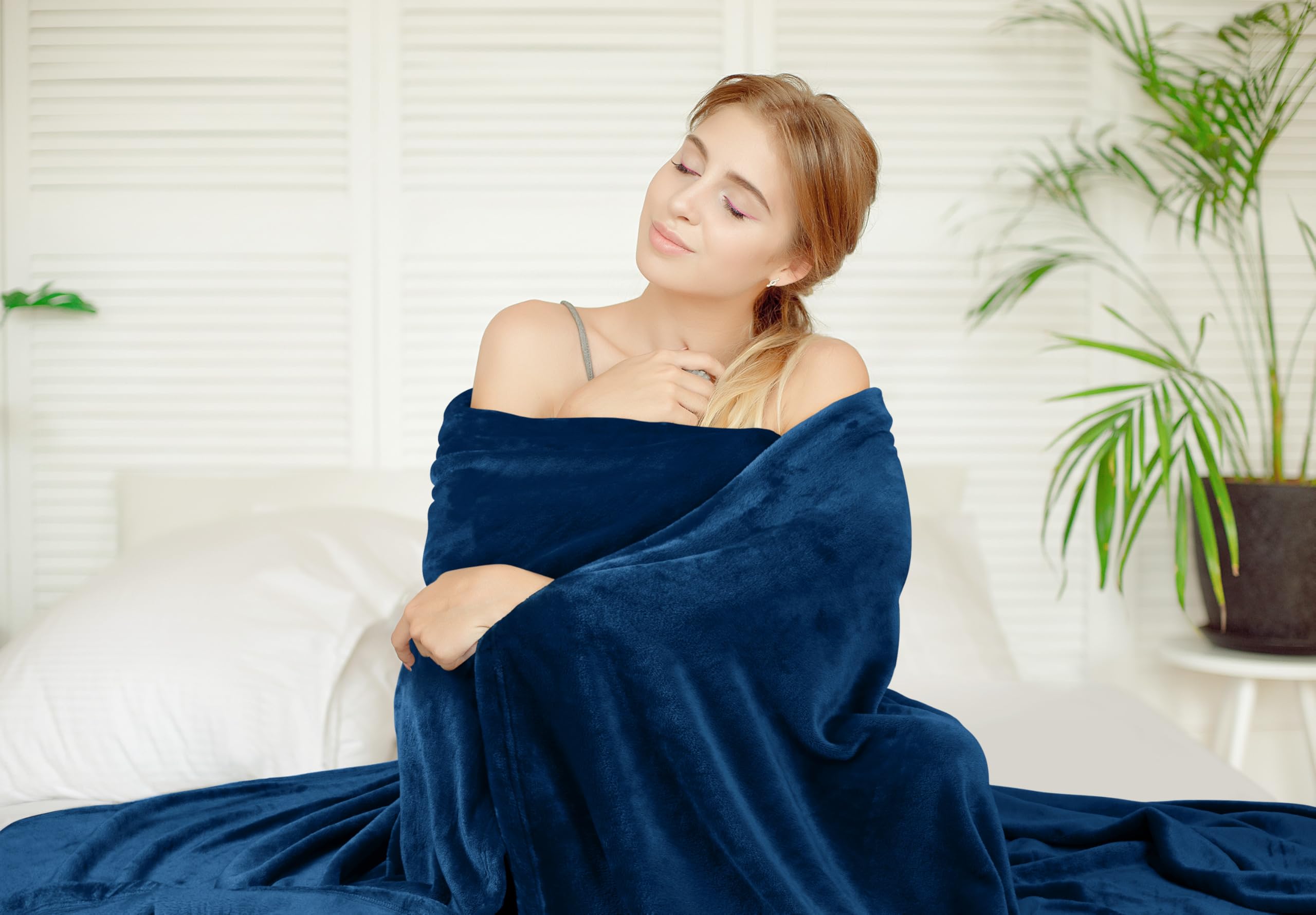 Foto 5 pulgar | Forro Polar Para Ropa De Cama Blanket Utopia California King, Azul Marino, 300 G/m² - Venta Internacional.