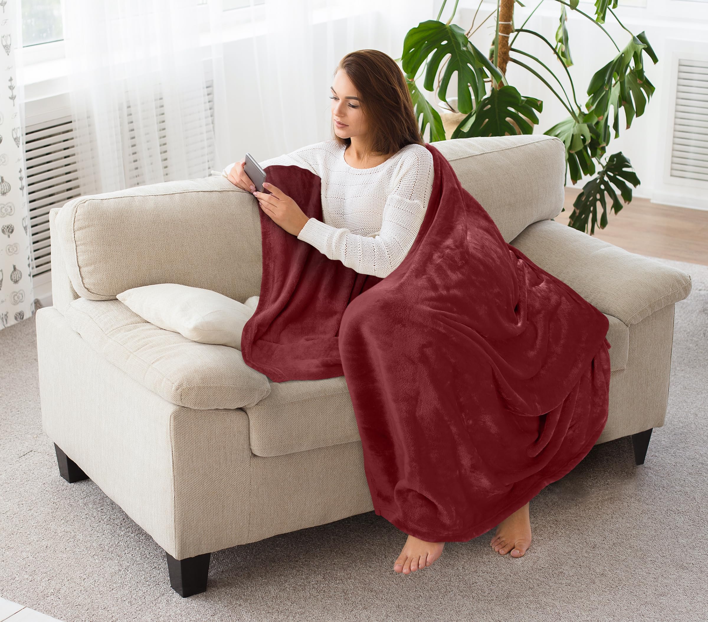 Foto 6 pulgar | Manta De Forro Polar Blanket Utopia, Tamaño Burdeos, 300 G/m² - Venta Internacional.