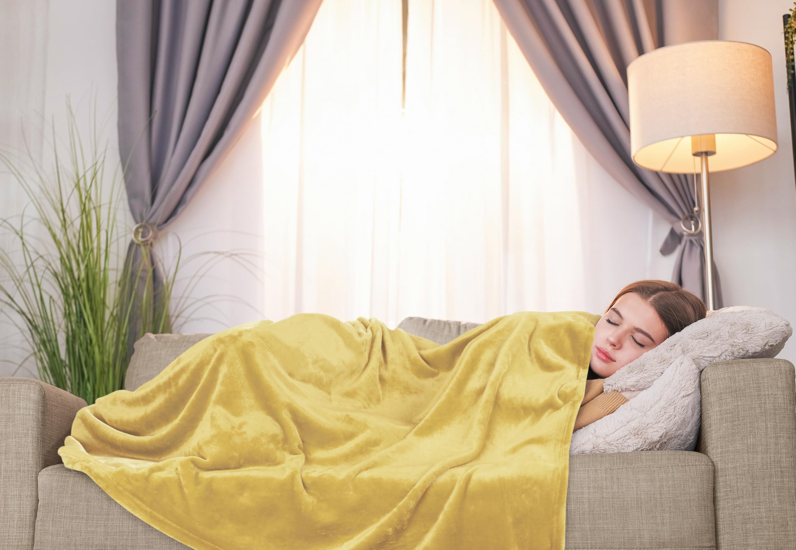 Foto 6 pulgar | Manta Polar Blanket Utopia, Color Amarillo, 300 G/m² (150 X 125 Cm) - Venta Internacional.