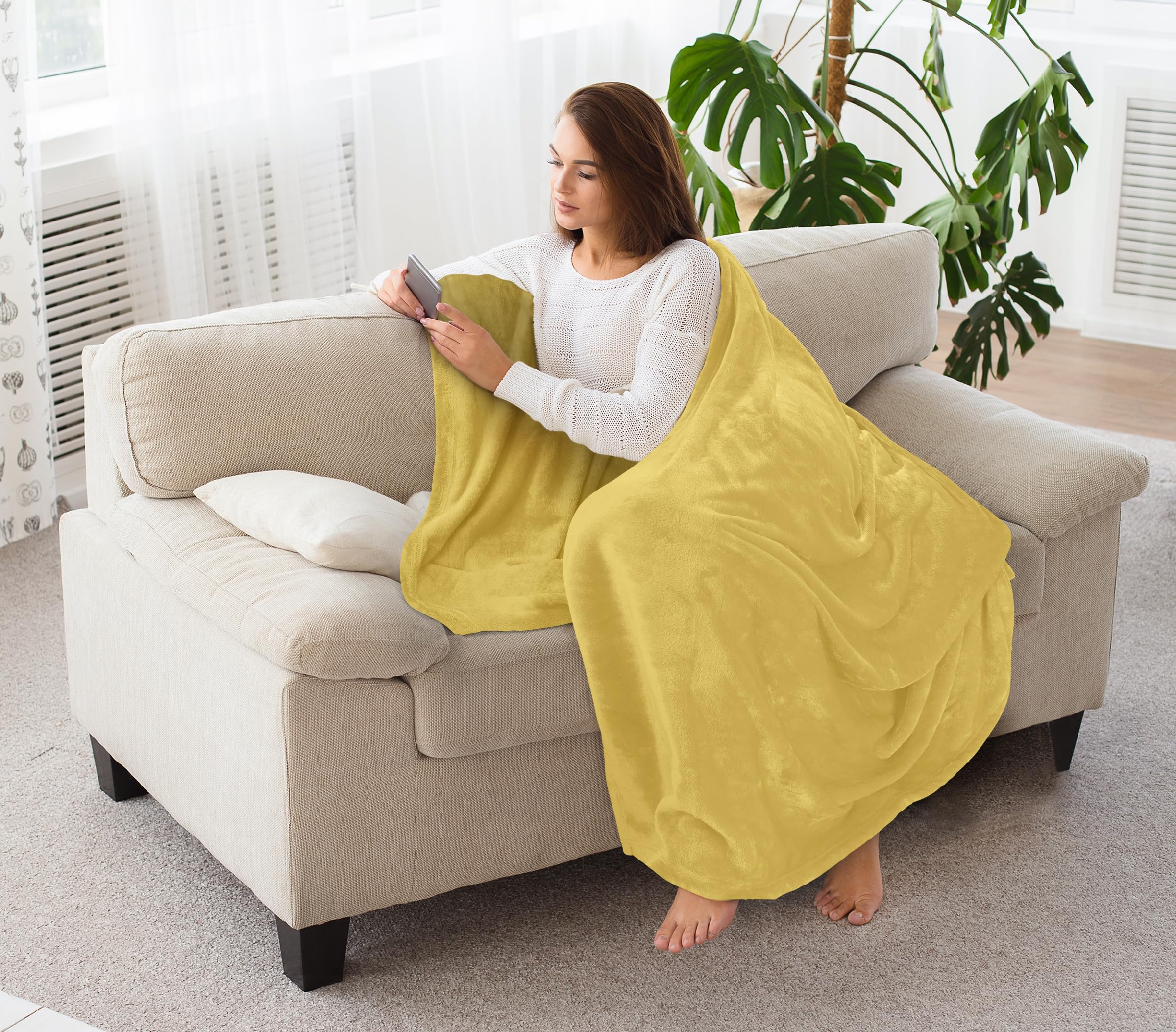 Foto 7 pulgar | Manta Polar Blanket Utopia, Color Amarillo, 300 G/m² (150 X 125 Cm) - Venta Internacional.