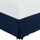 Falda De Cama Utopia Bedding Queen Soft, Cuádruple Plisada, Azul Marino - Venta Internacional.