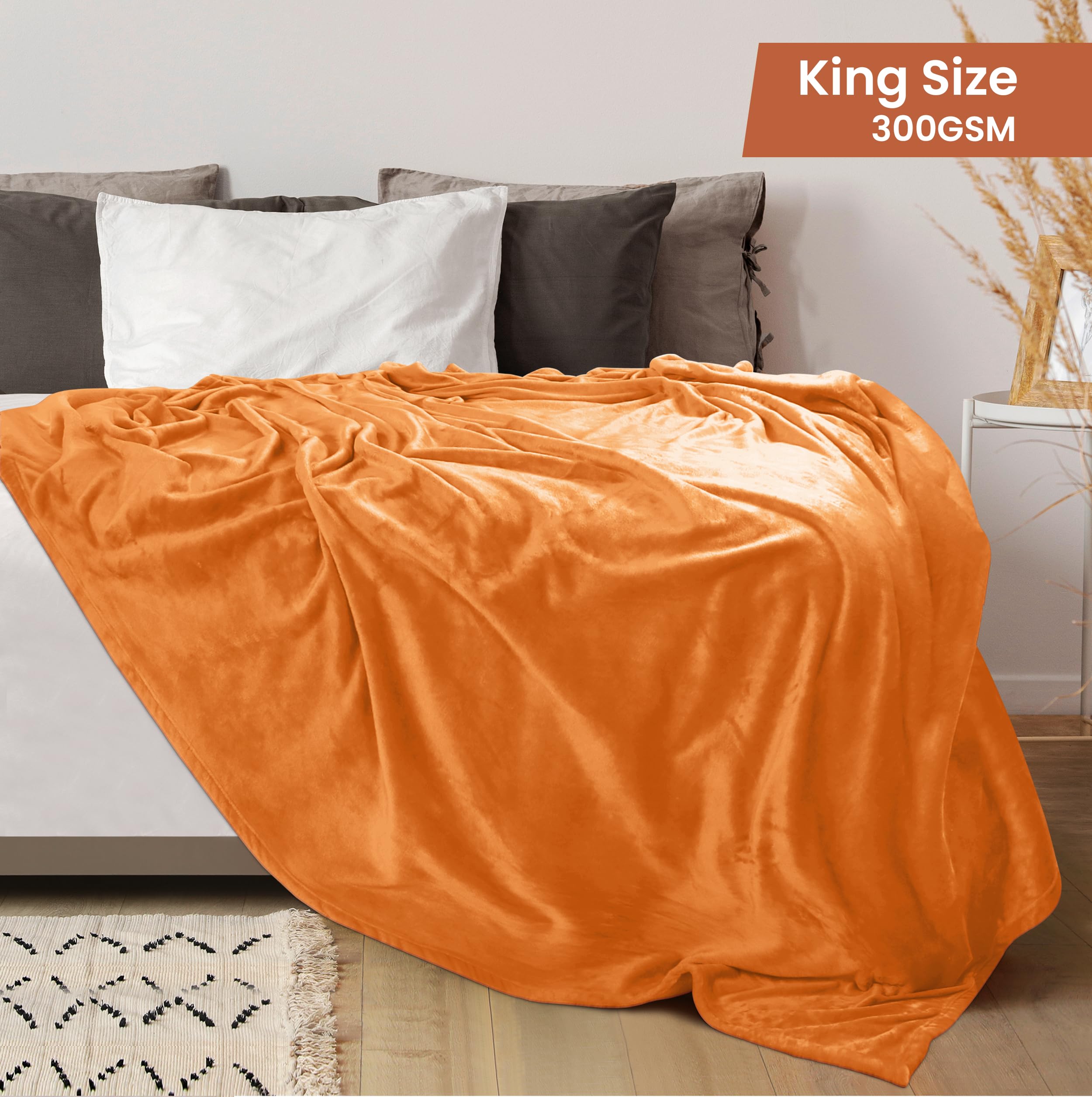 Foto 3 pulgar | Cama Polar Blanket Utopia, Tamaño King, Naranja Quemado, 300 G/m² - Venta Internacional.