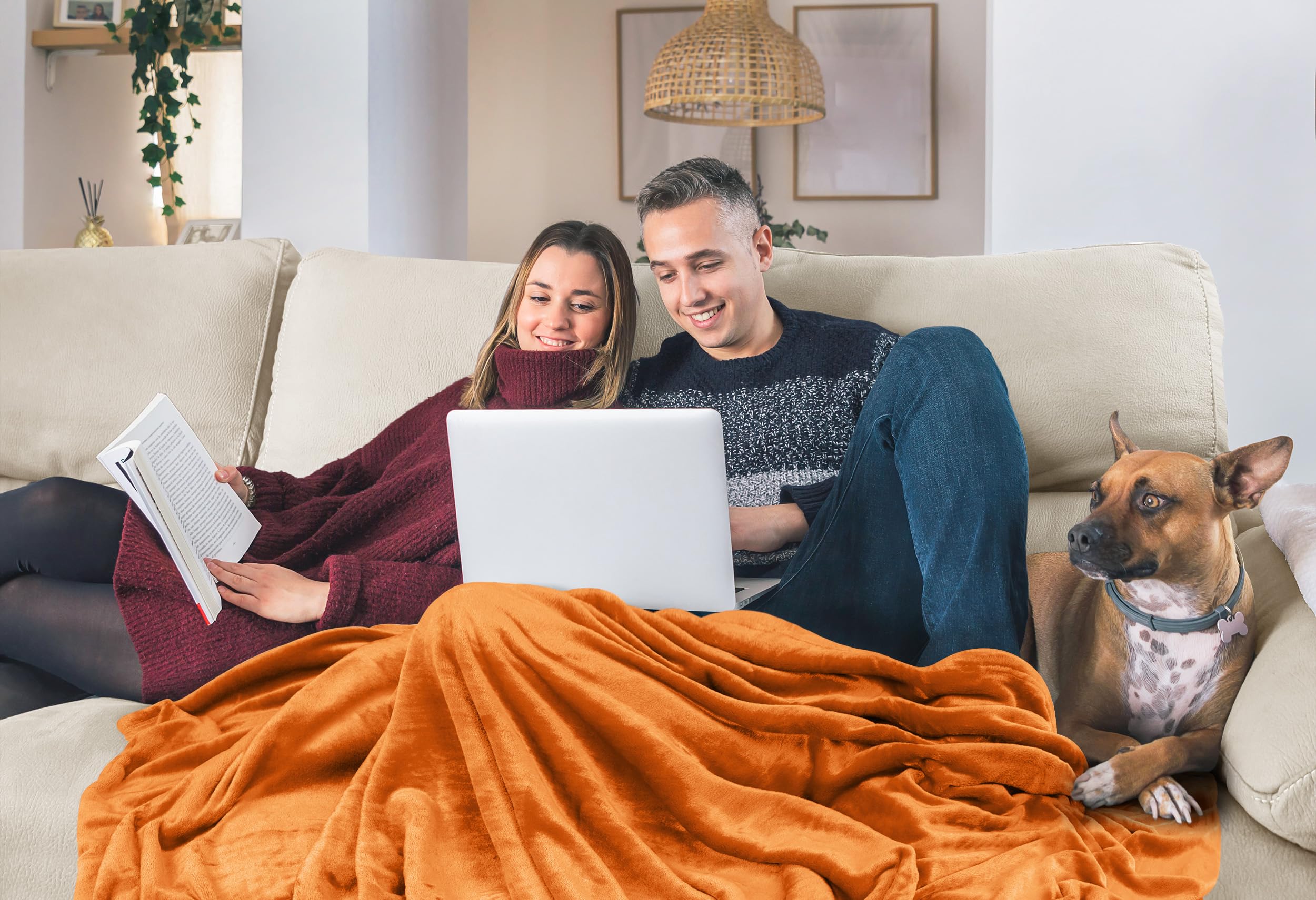 Foto 5 | Cama Polar Blanket Utopia, Tamaño King, Naranja Quemado, 300 G/m² - Venta Internacional.
