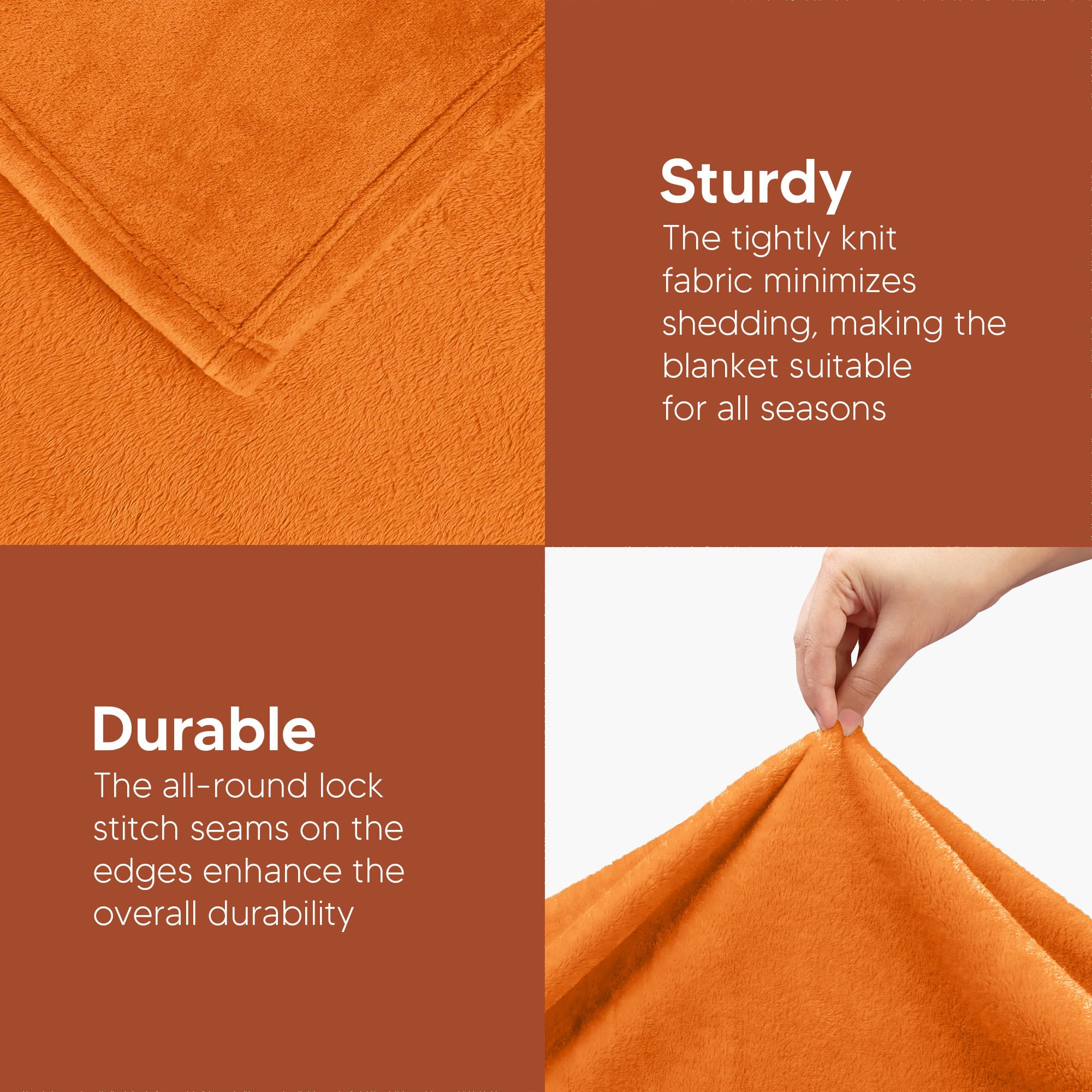 Foto 8 pulgar | Cama Polar Blanket Utopia, Tamaño King, Naranja Quemado, 300 G/m² - Venta Internacional.
