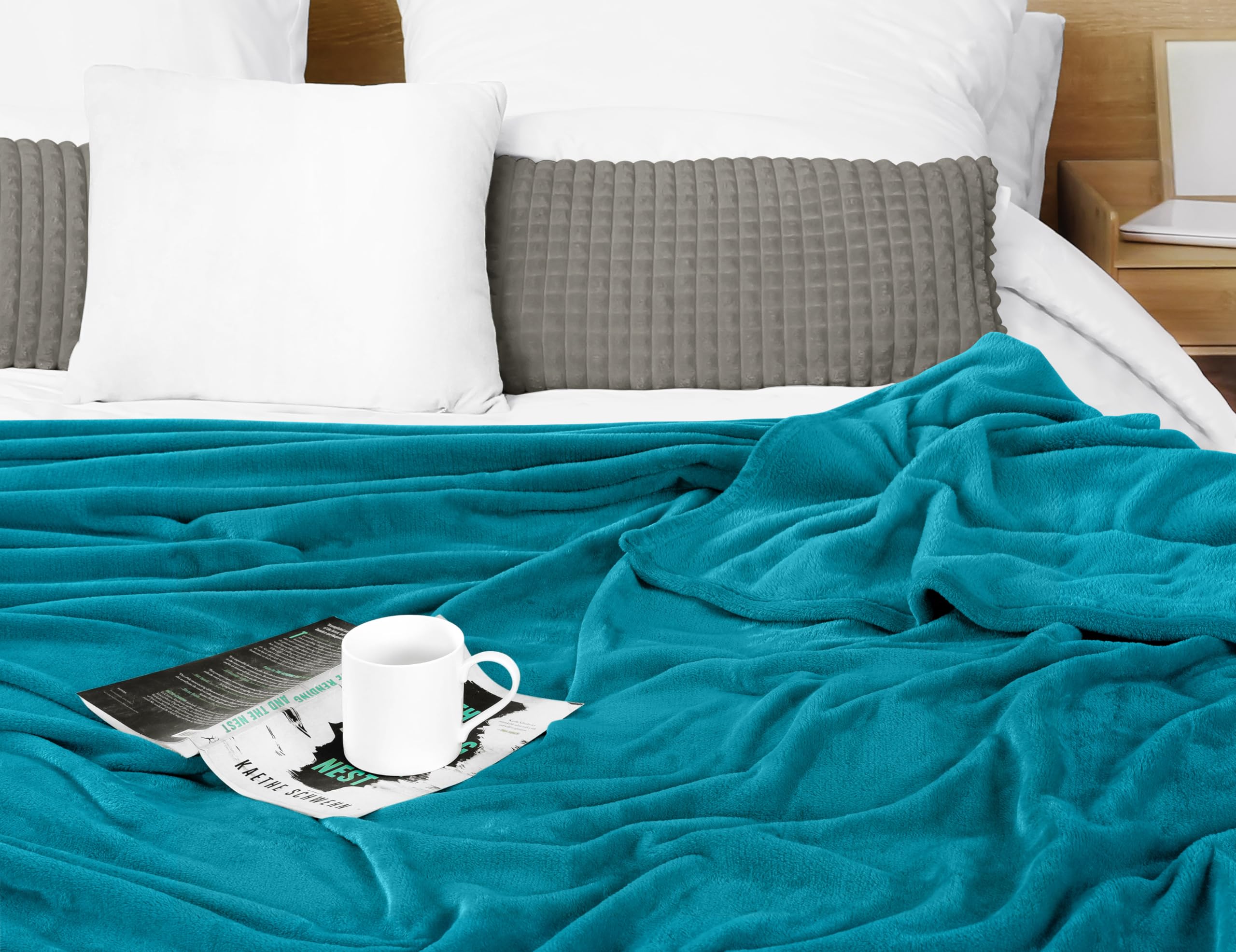 Foto 6 pulgar | Blanket Utopia Bedding, Forro Polar Turquesa, Tamaño Completo, 228 X 213 Cm - Venta Internacional.