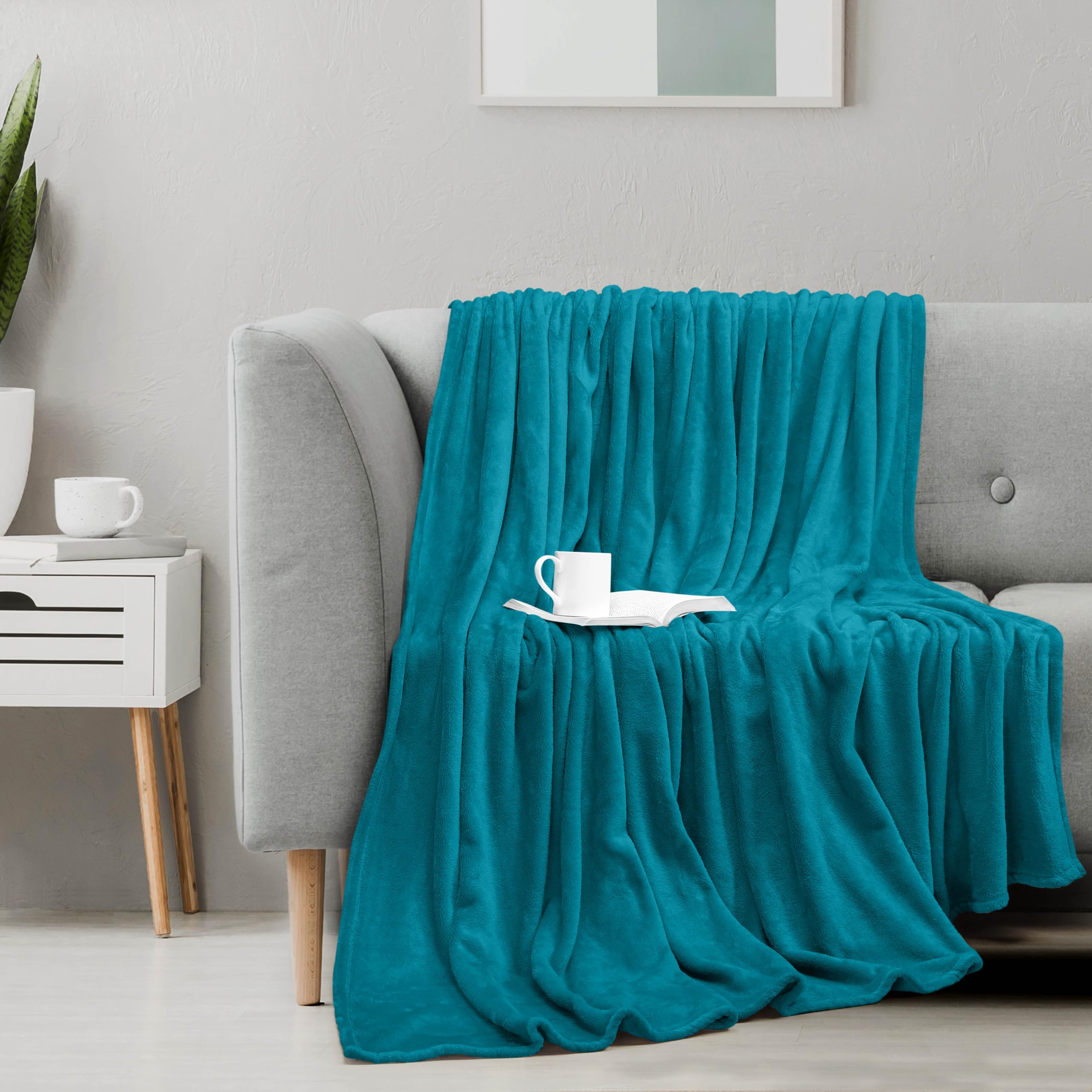 Foto 6 | Blanket Utopia Bedding, Forro Polar Turquesa, Tamaño Completo, 228 X 213 Cm - Venta Internacional.