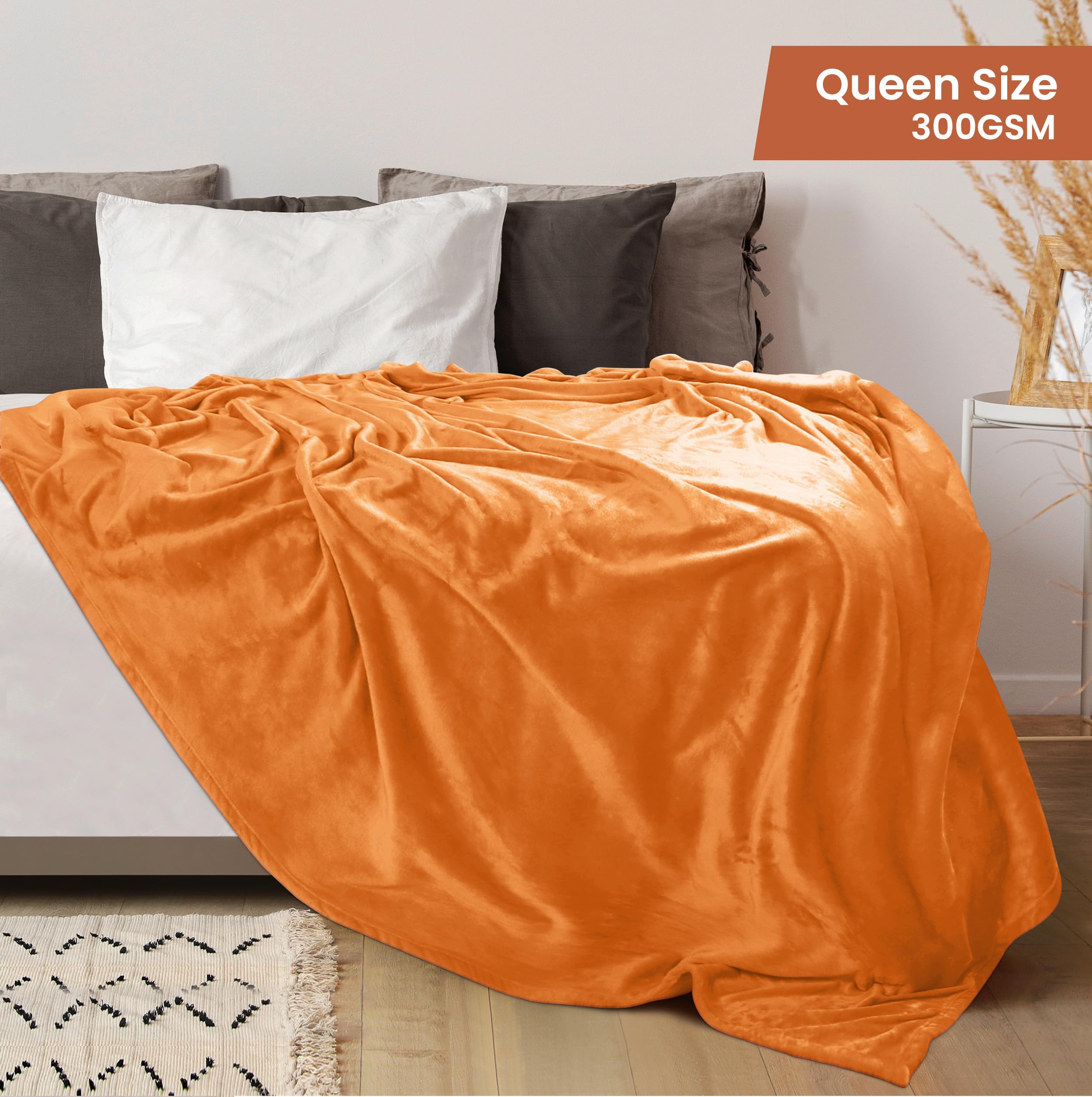 Foto 3 pulgar | Cama Polar Blanket Utopia, Tamaño Queen, Naranja Quemado, 300 G/m² - Venta Internacional.