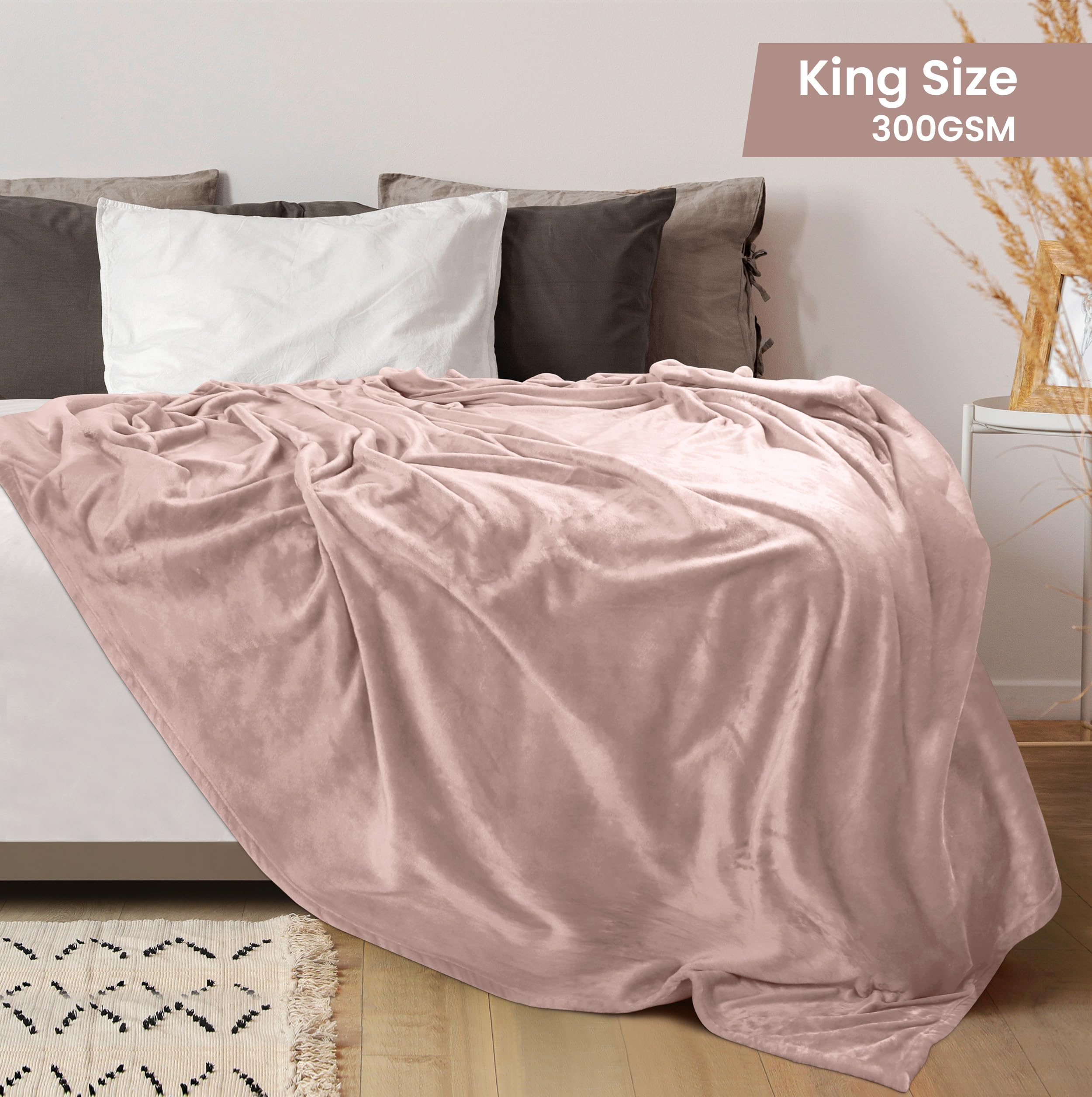 Foto 2 | Cama Polar Blanket Utopia, Tamaño King, Rosa, 300 G/m² - Venta Internacional.